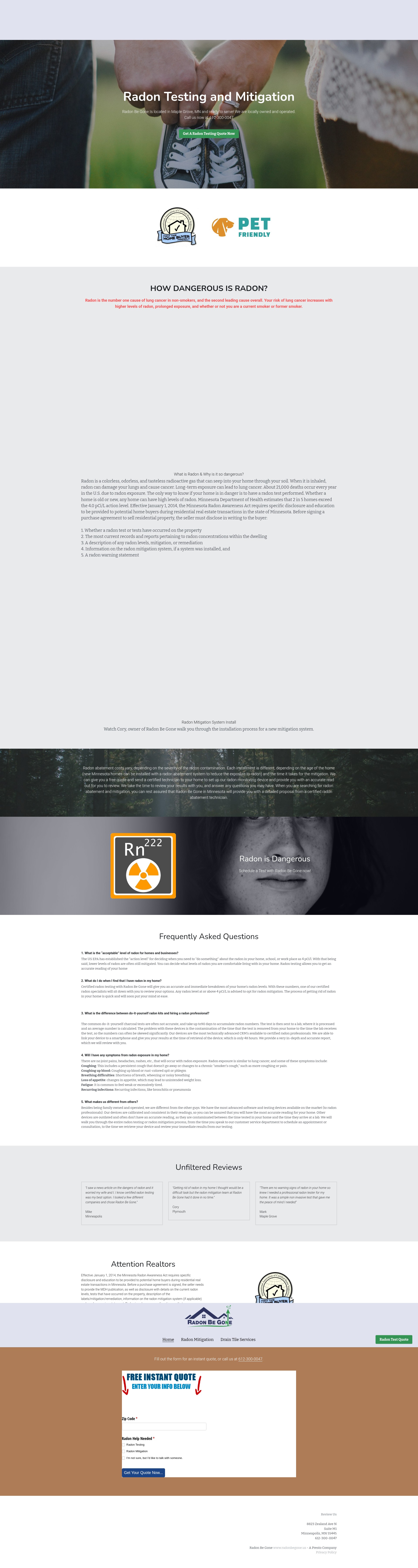 Screenshot of www.radonbegone.us