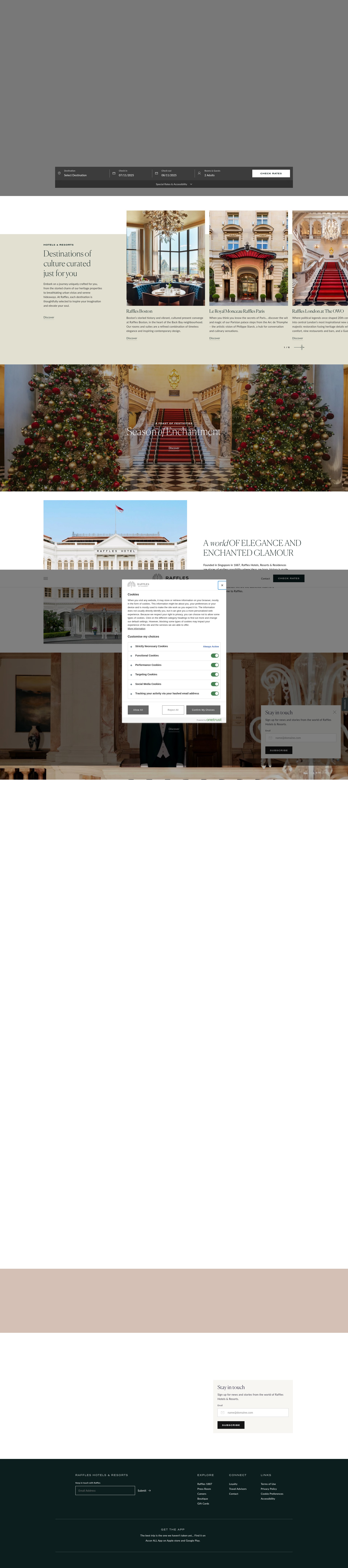 Screenshot of www.raffles.com