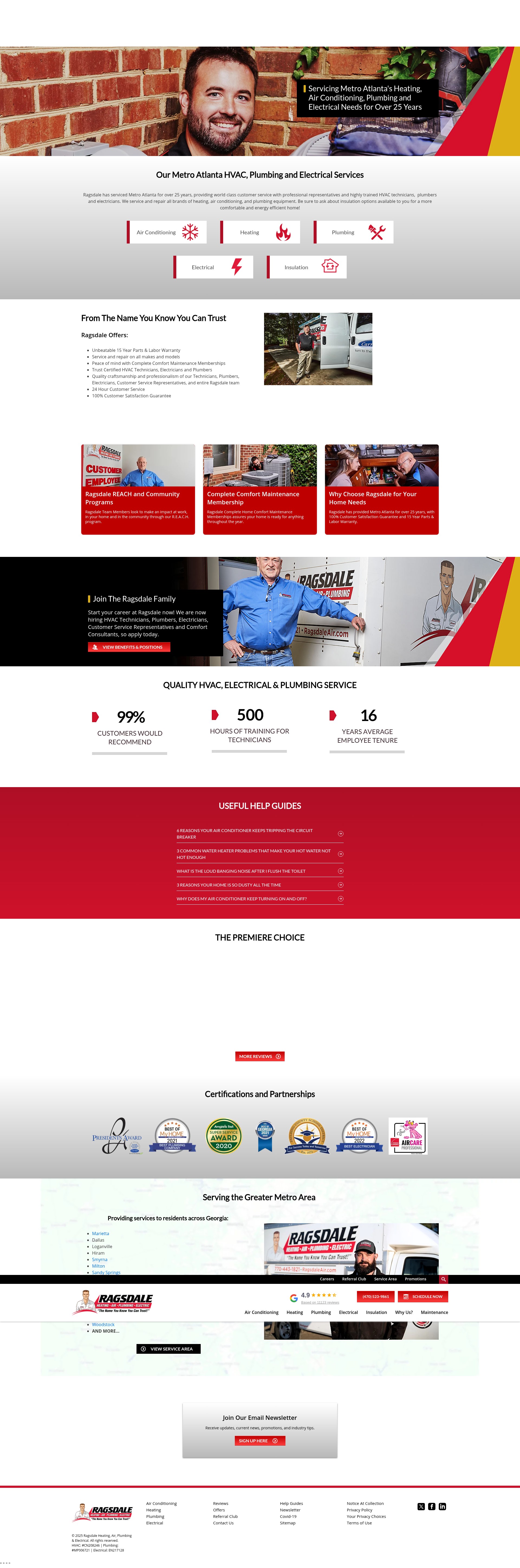 Screenshot of www.ragsdaleair.com