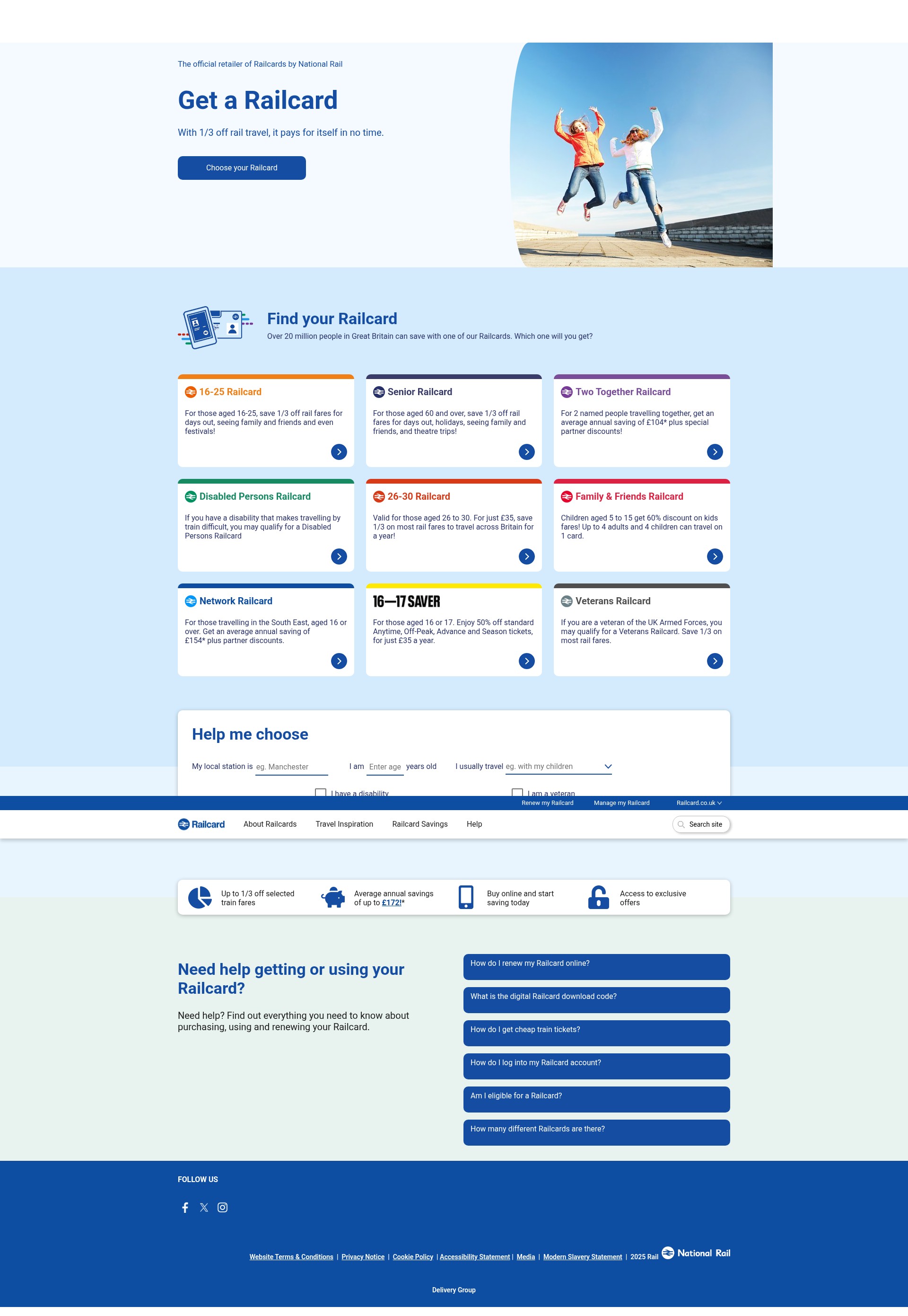 Screenshot of www.railcard.co.uk