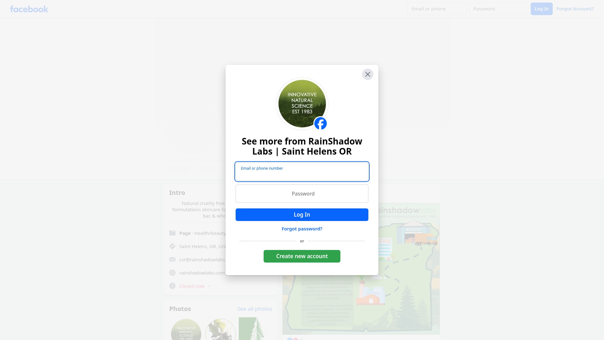 Screenshot of www.rainshadowlabs.com