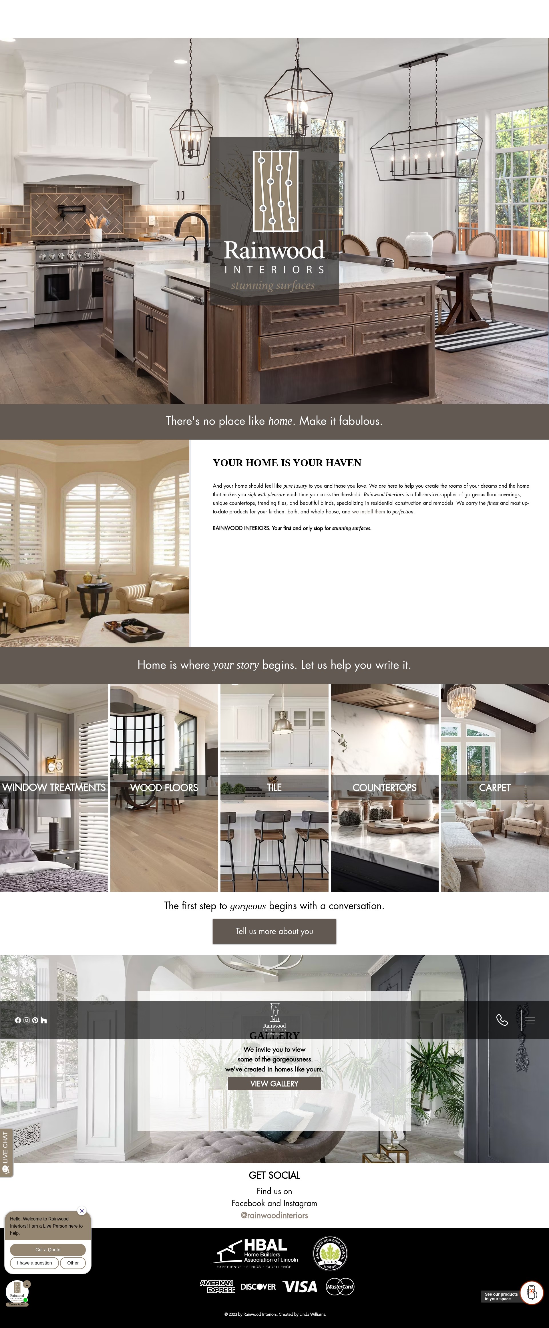 Screenshot of www.rainwoodinteriors.com