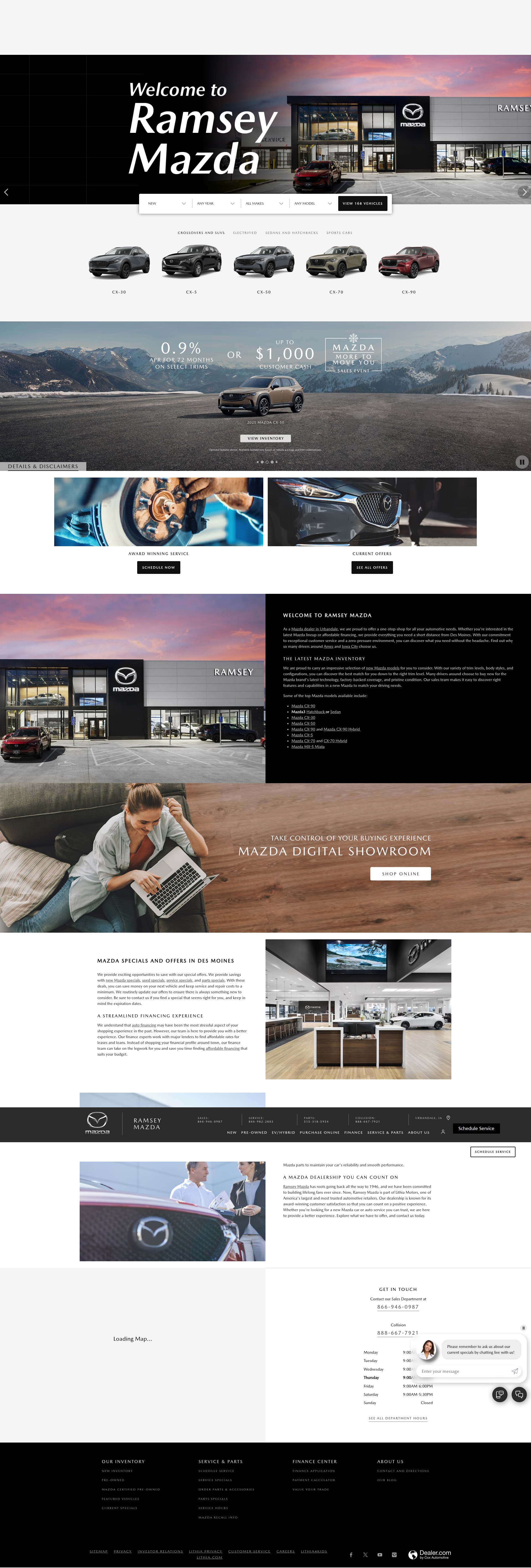 Screenshot of www.ramseymazdaiowa.com