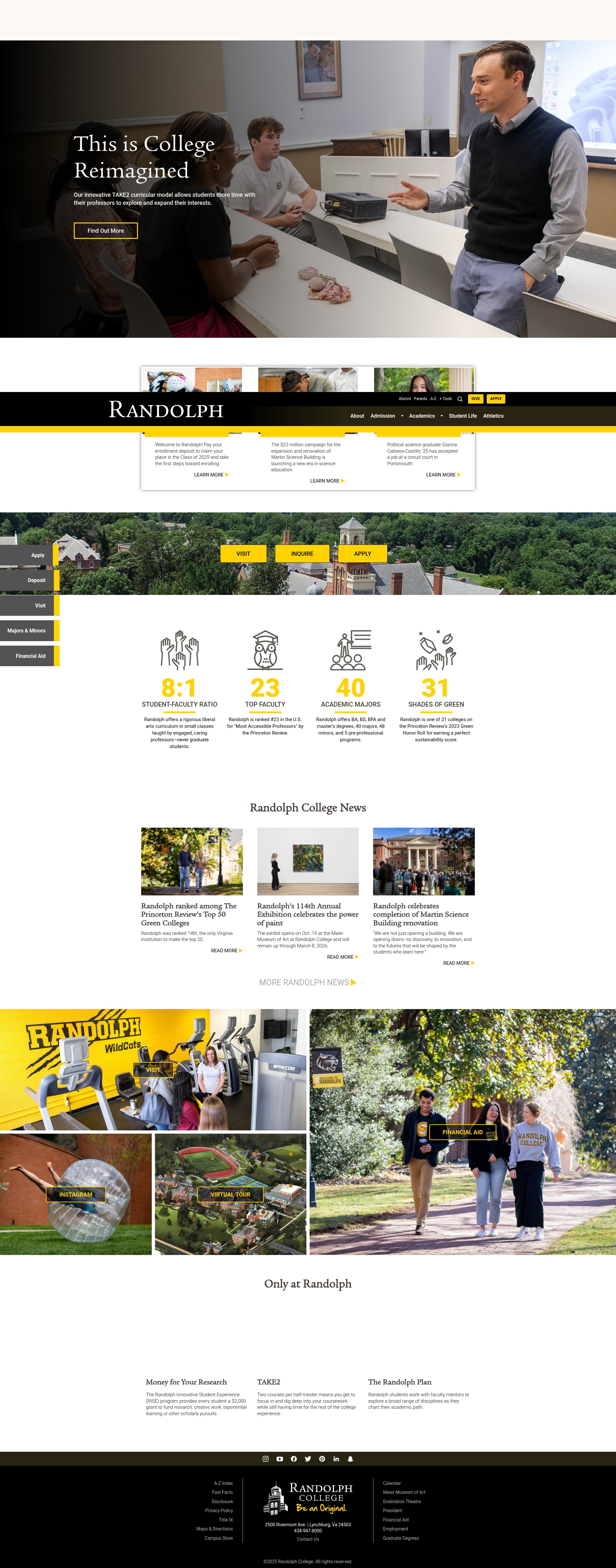 Screenshot of www.randolphcollege.edu