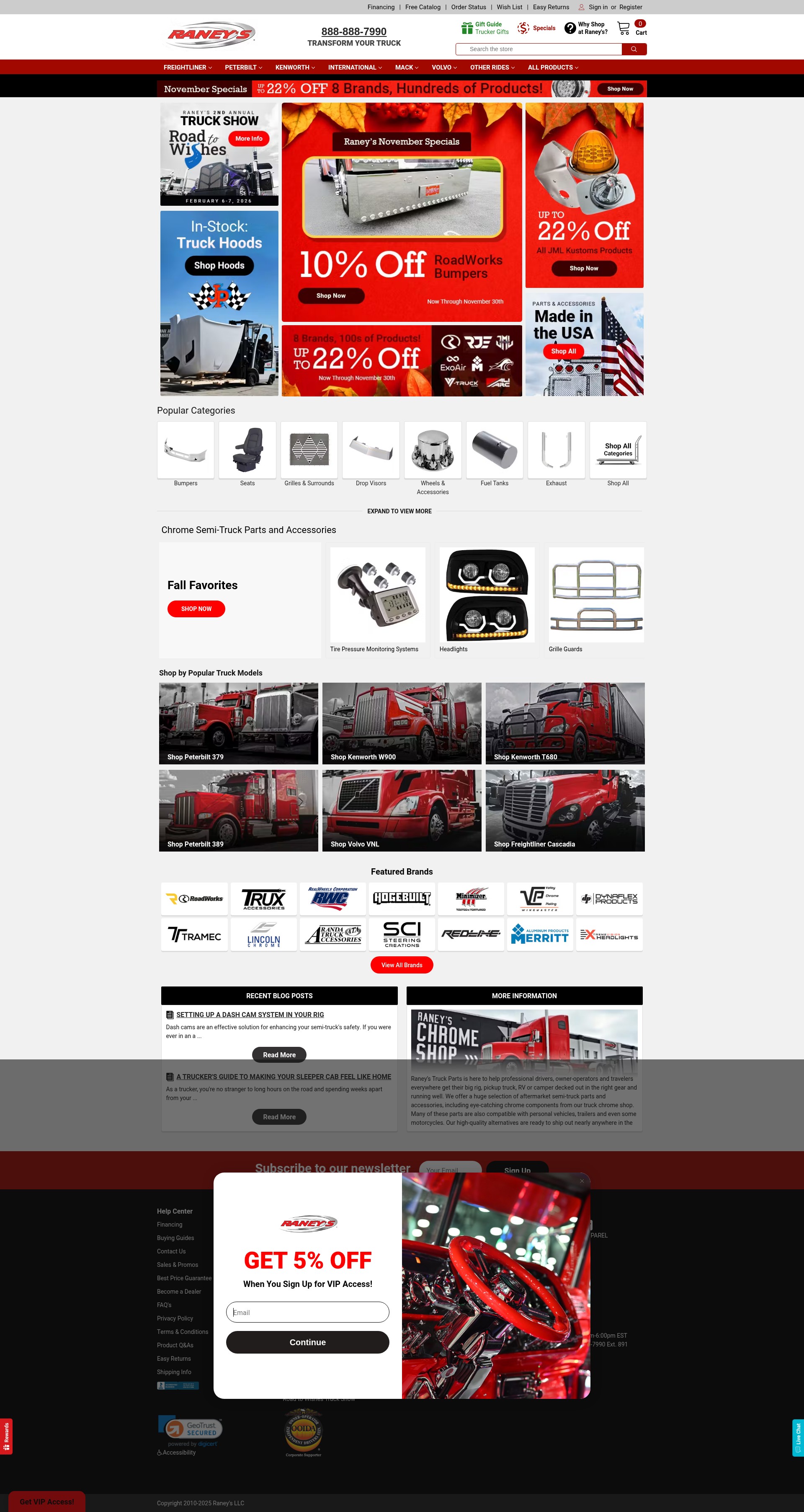 Screenshot of www.raneystruckparts.com