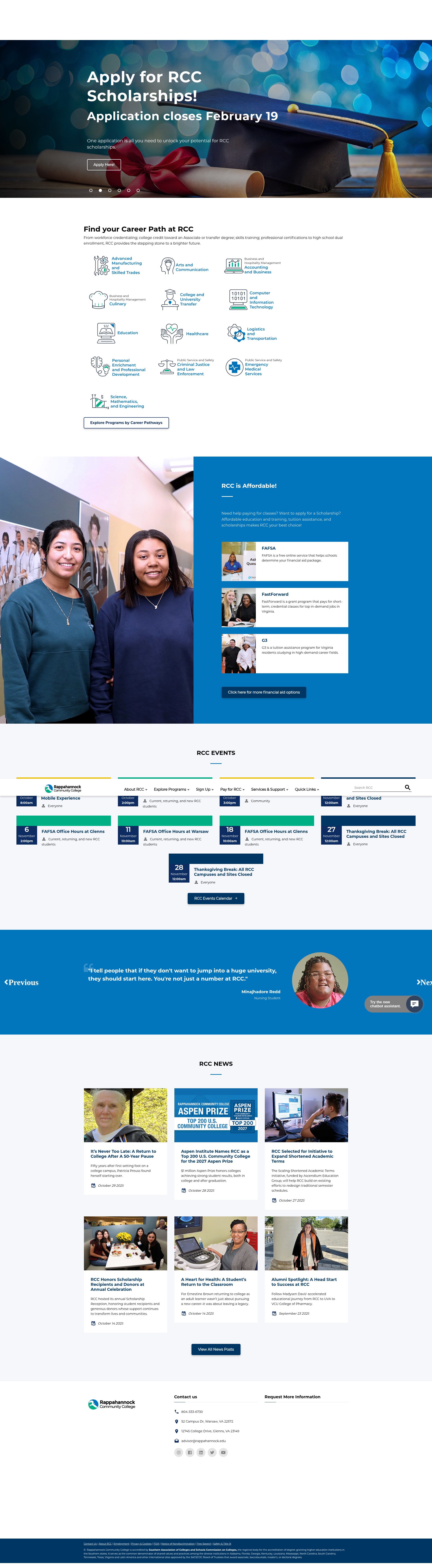 Screenshot of www.rappahannock.edu