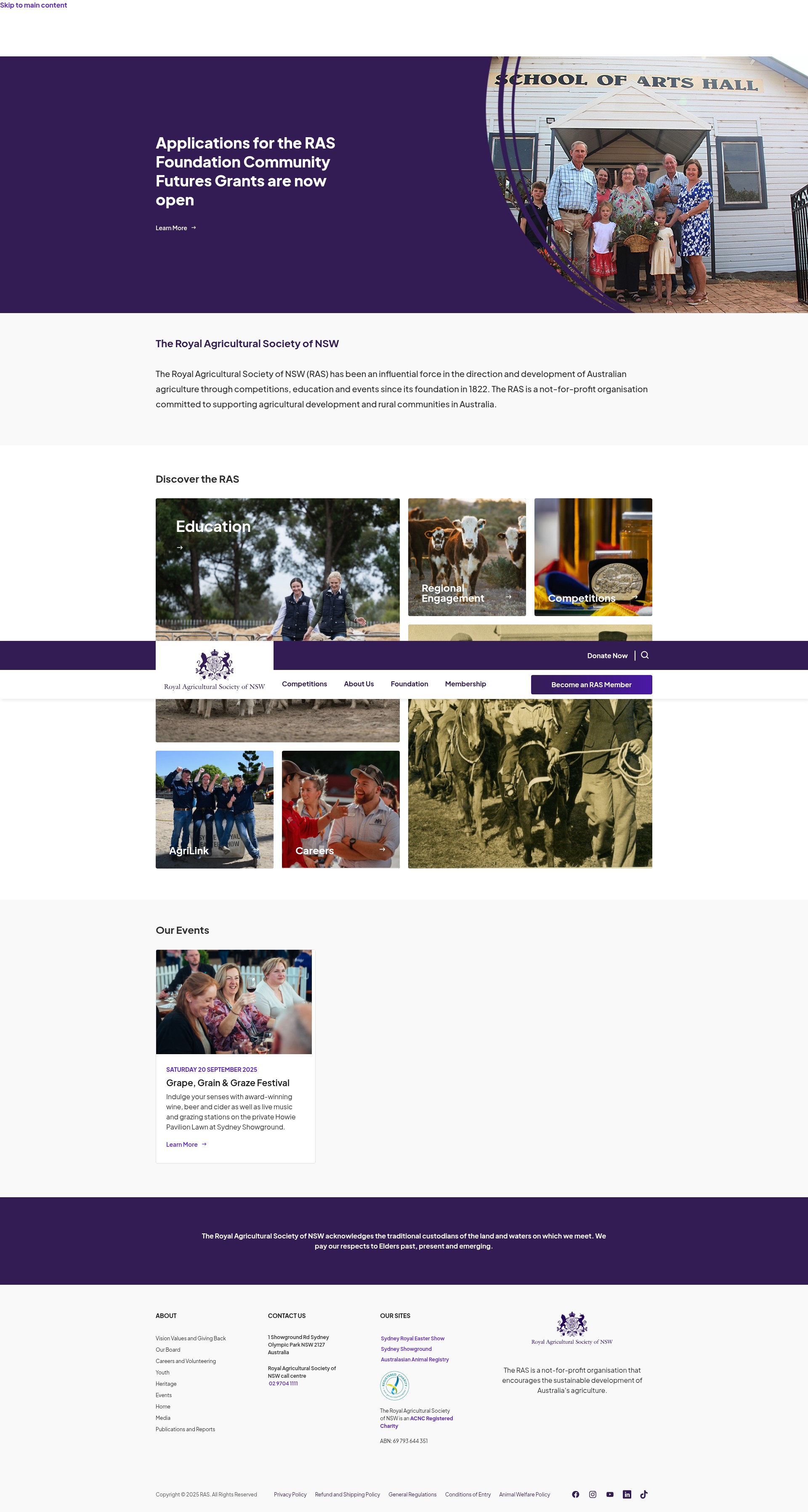 Screenshot of www.rasnsw.com.au