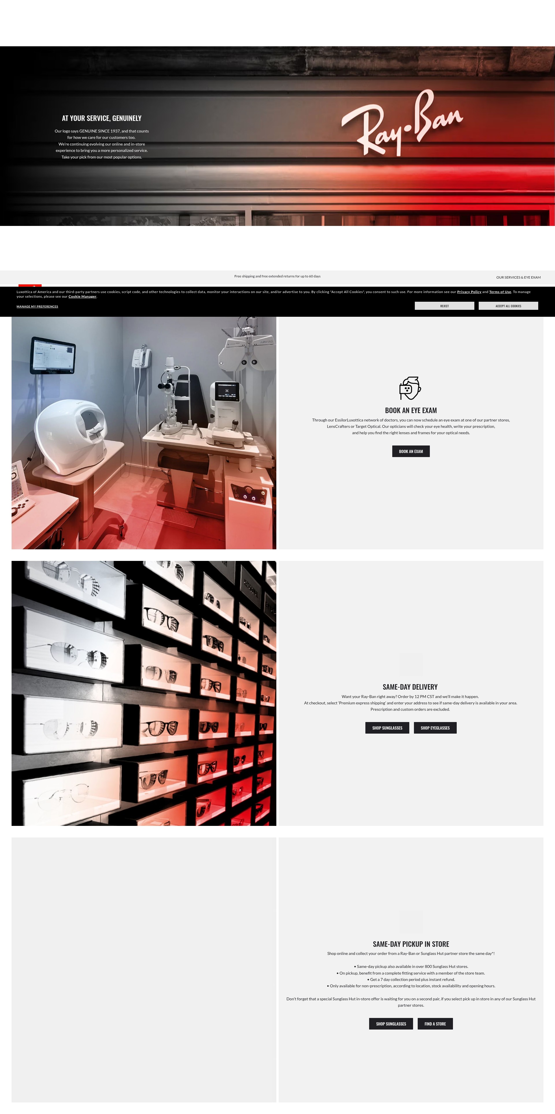 Screenshot of www.ray-ban.com