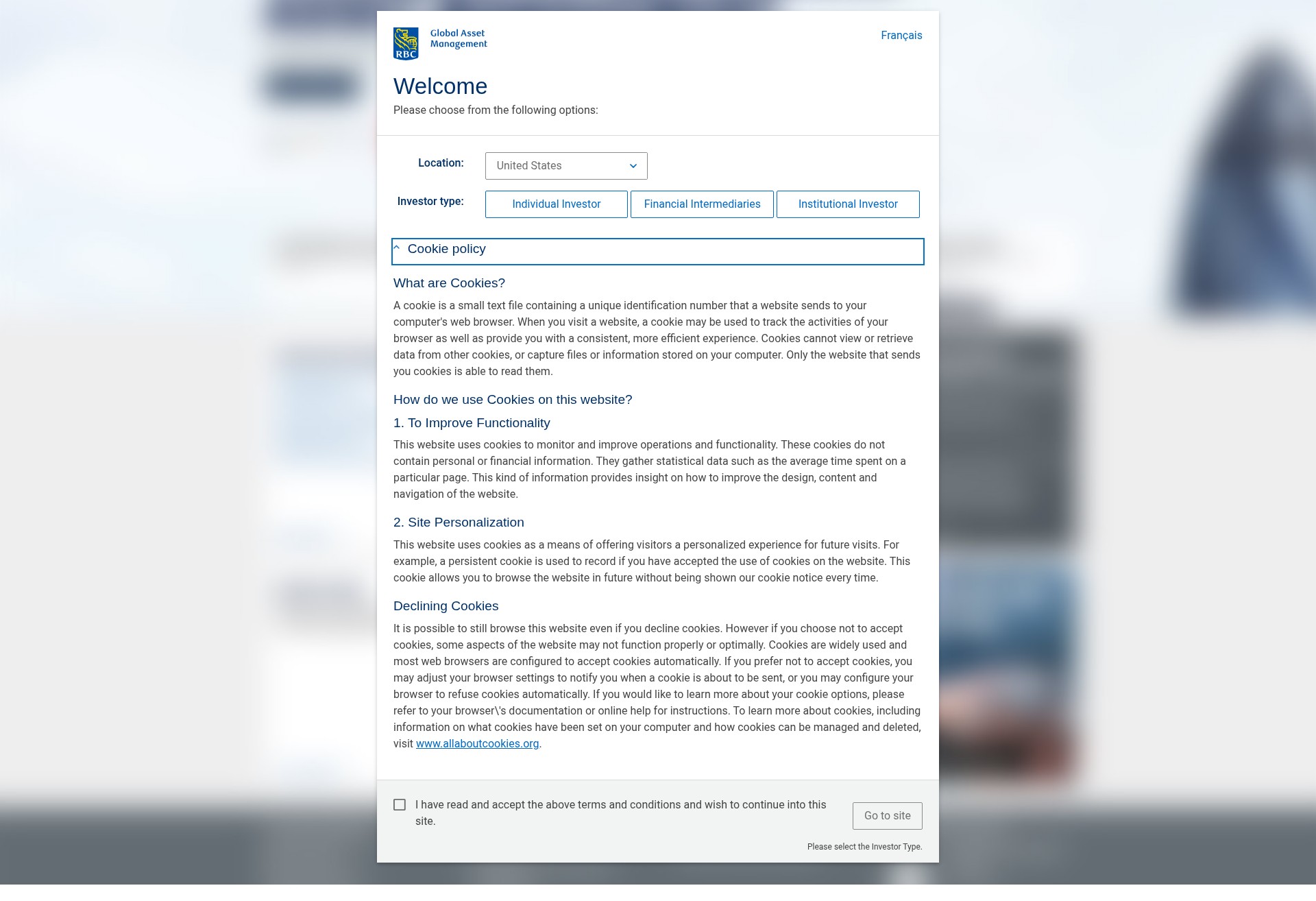 Screenshot of www.rbcgam.com