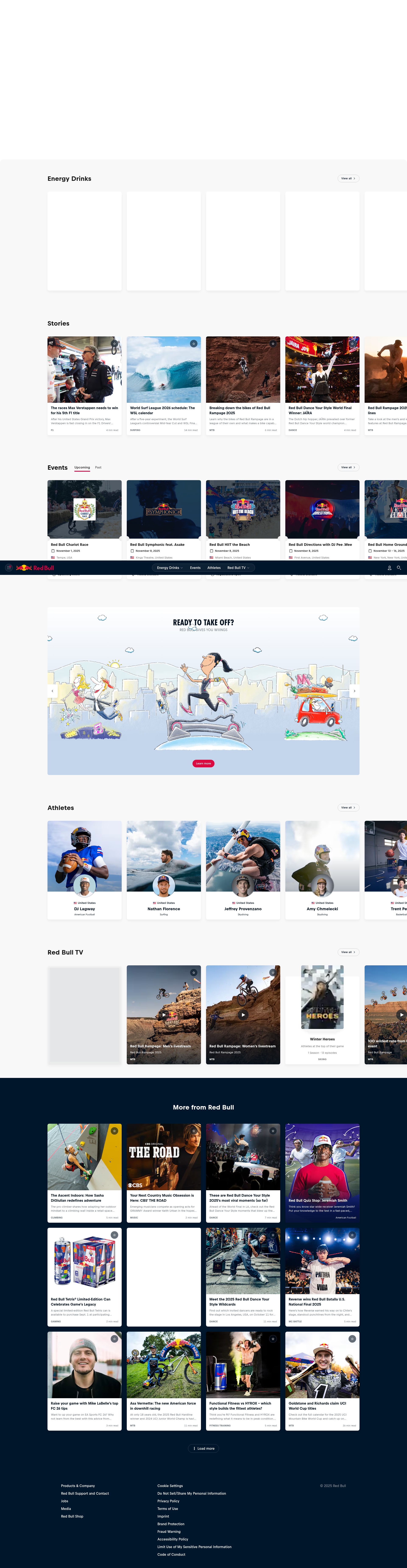 Screenshot of www.redbull.com
