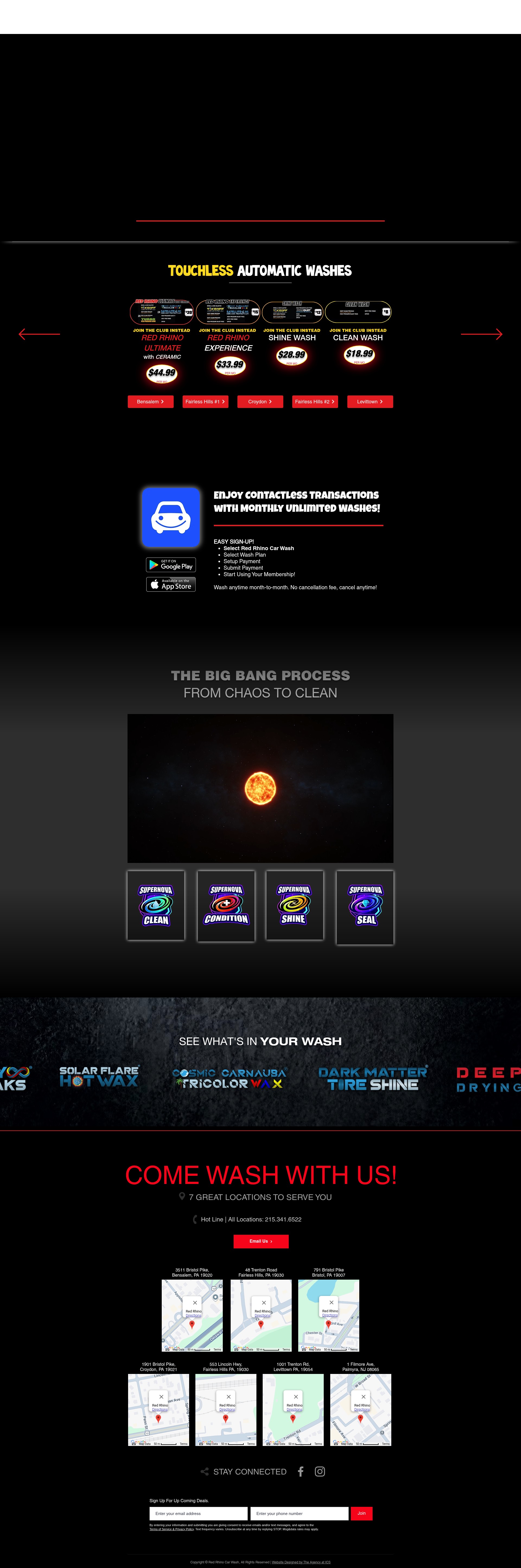 Screenshot of www.redrhinocarwash.com