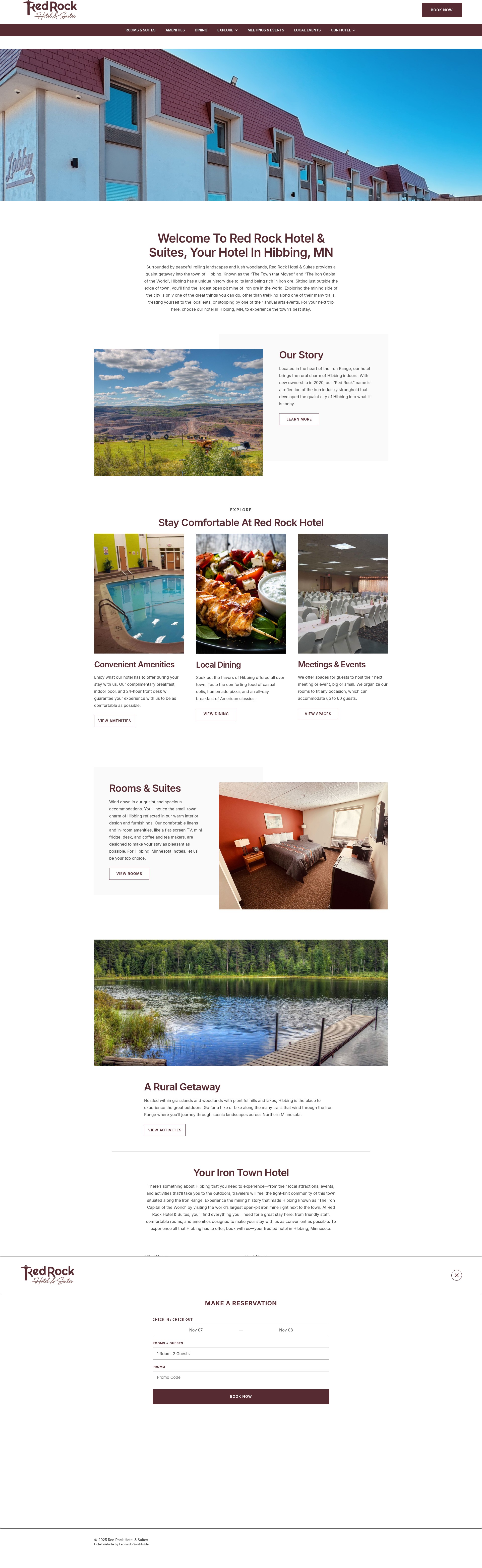 Screenshot of www.redrockhotelmn.com