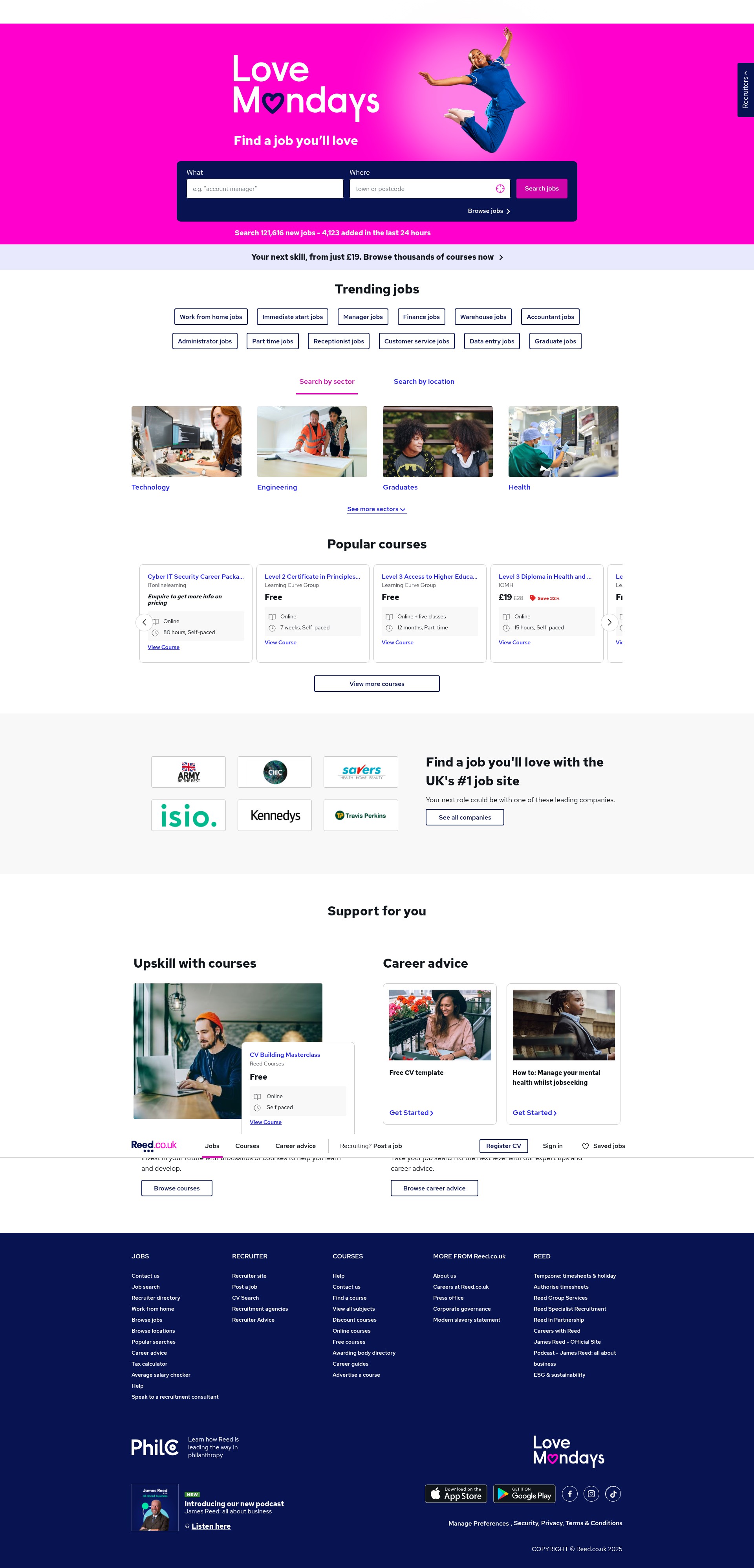 Screenshot of www.reed.co.uk