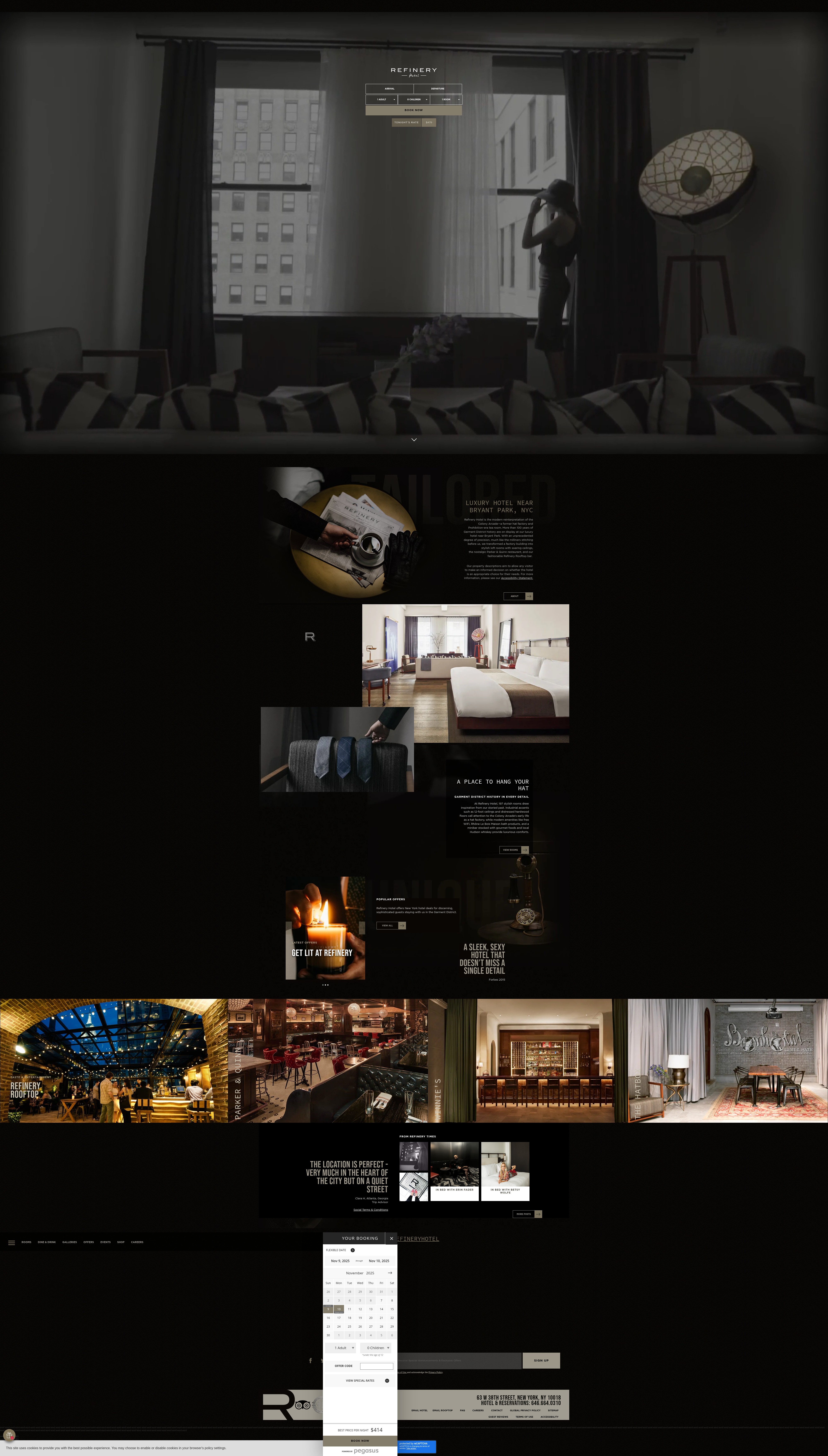 Screenshot of www.refineryhotelnewyork.com