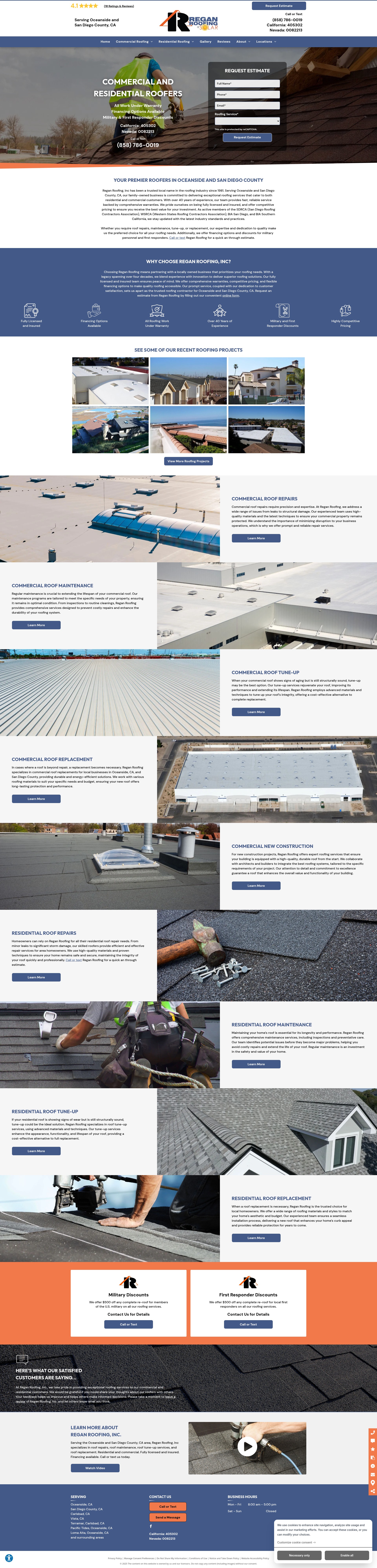 Screenshot of www.regan-roofing.com