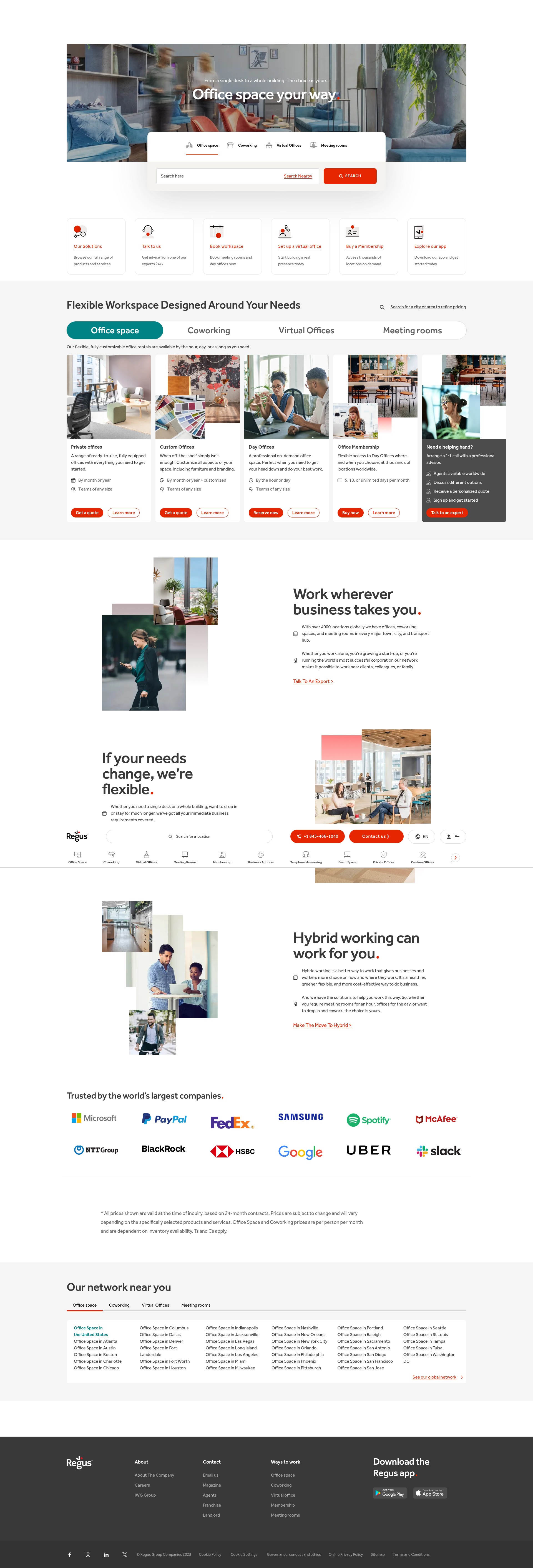 Screenshot of www.regus.com
