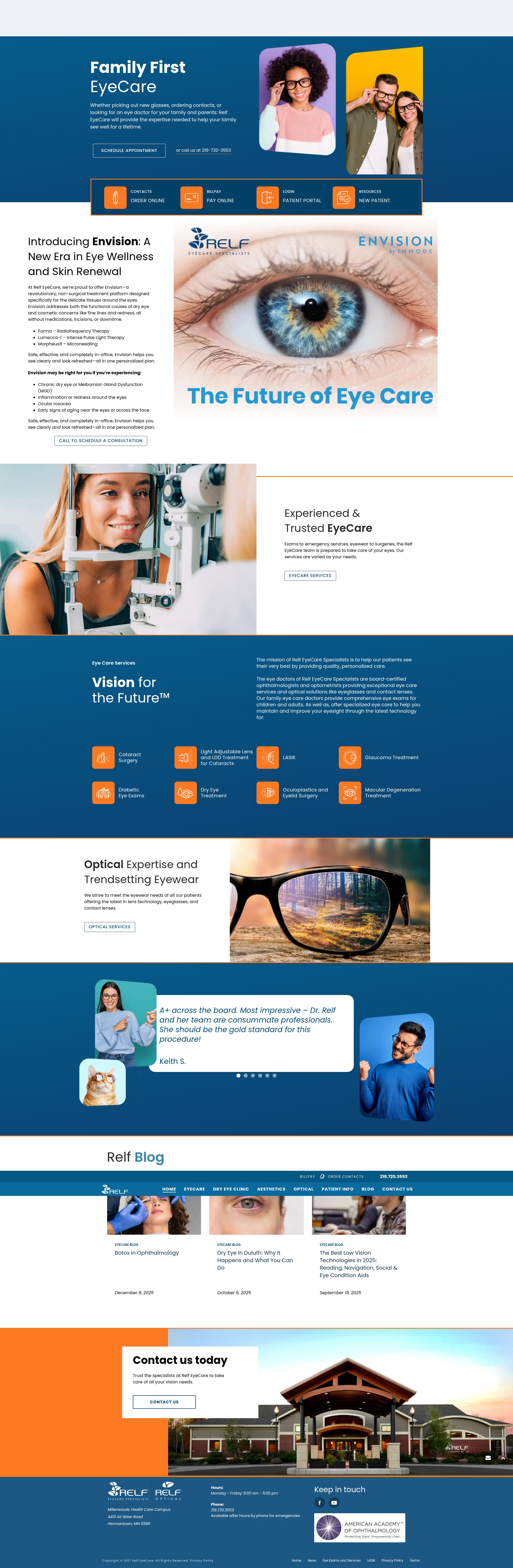 Screenshot of www.relfeyecare.com