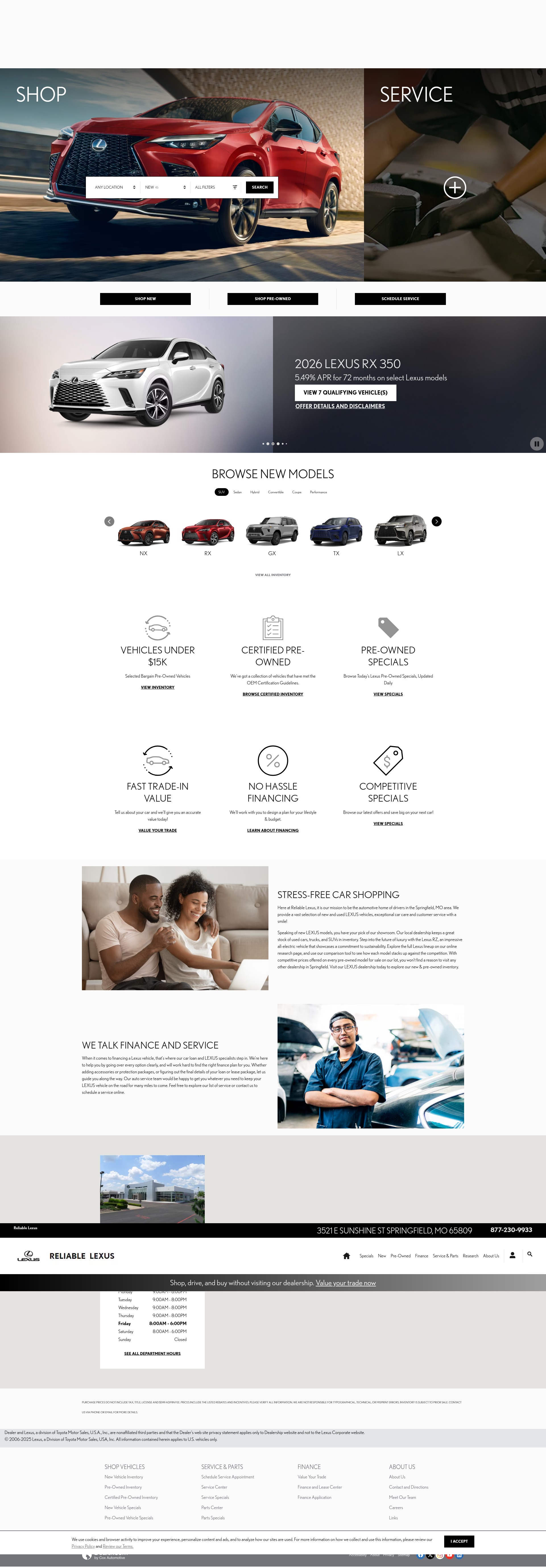 Screenshot of www.reliablelexus.com