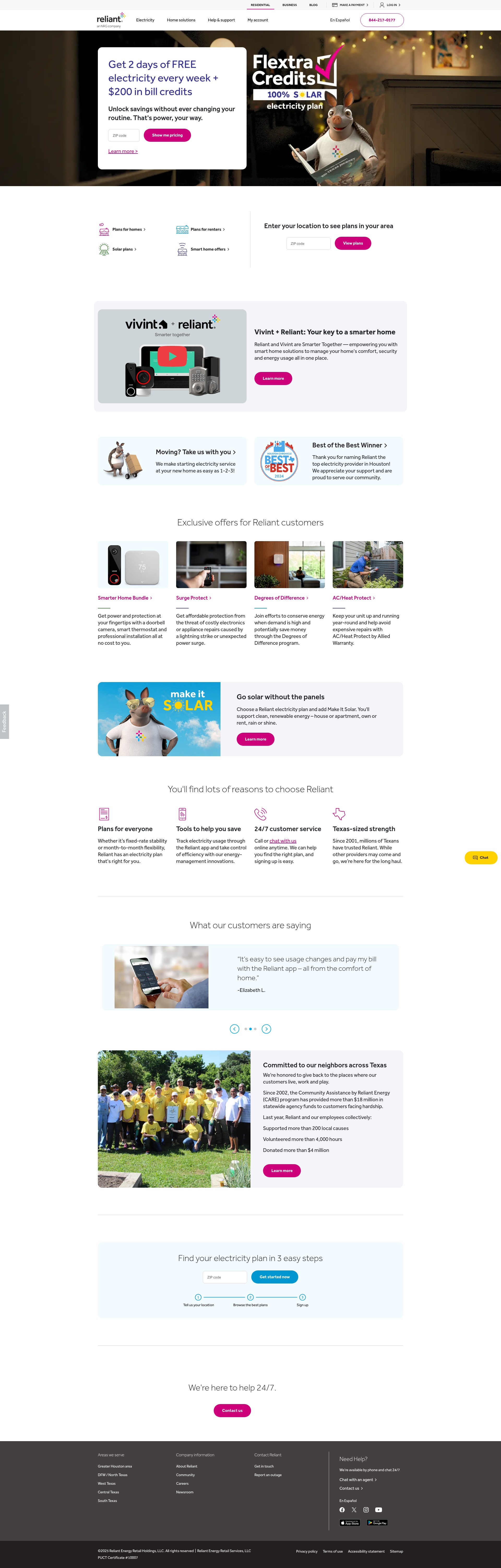Screenshot of www.reliant.com