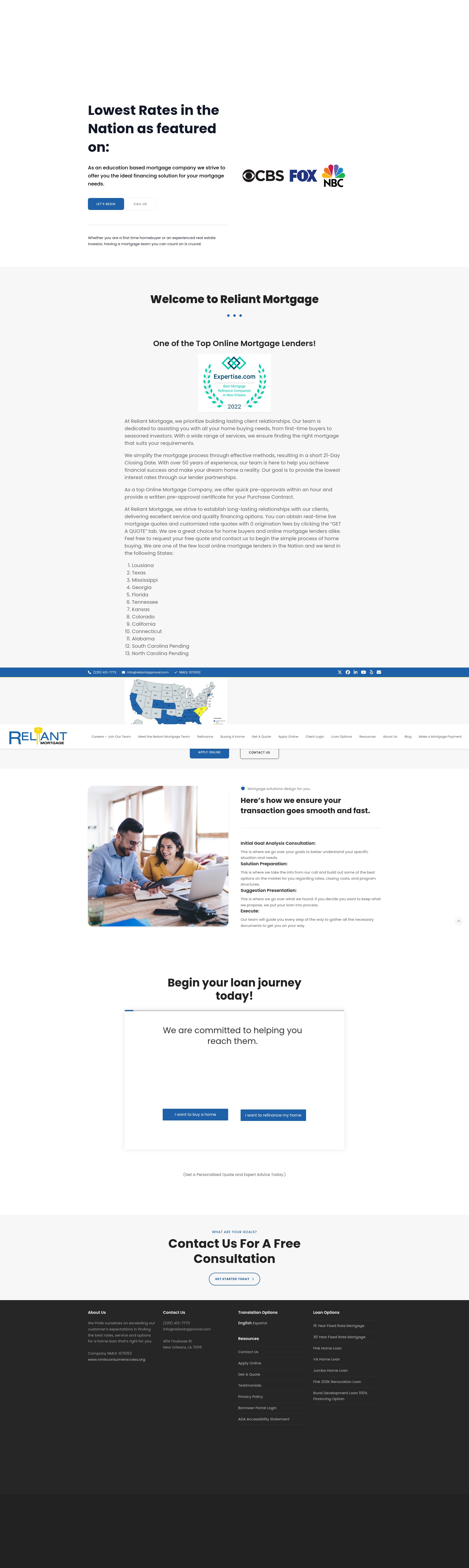 Screenshot of www.reliantapproval.com
