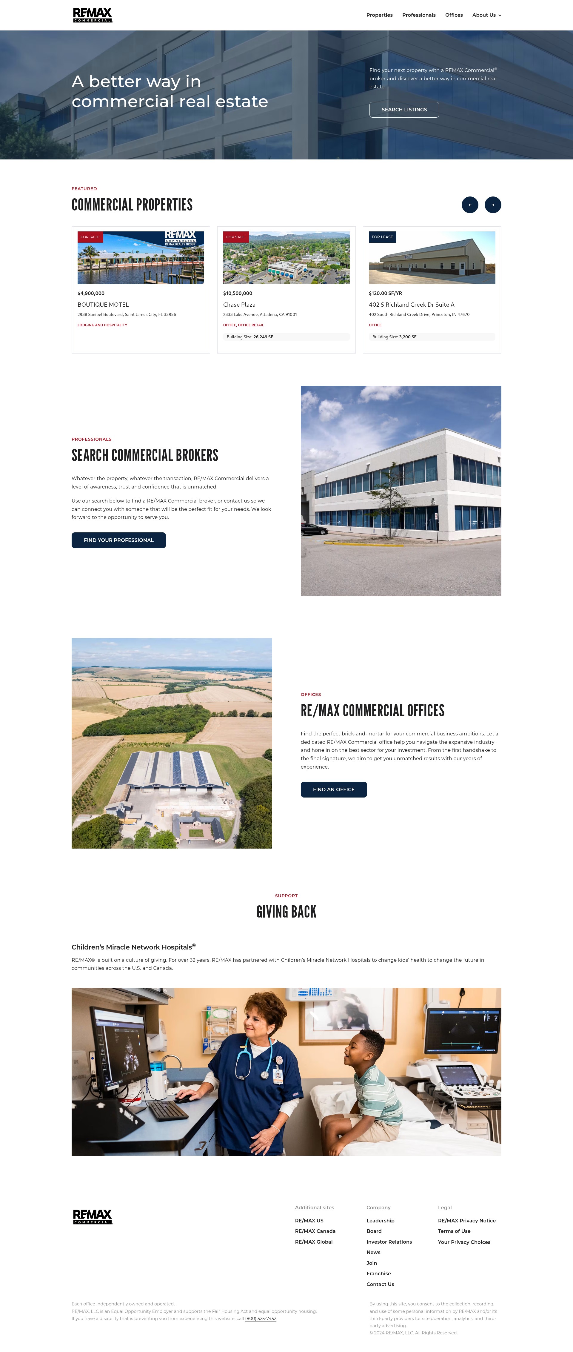 Screenshot of www.remaxcommercial.com