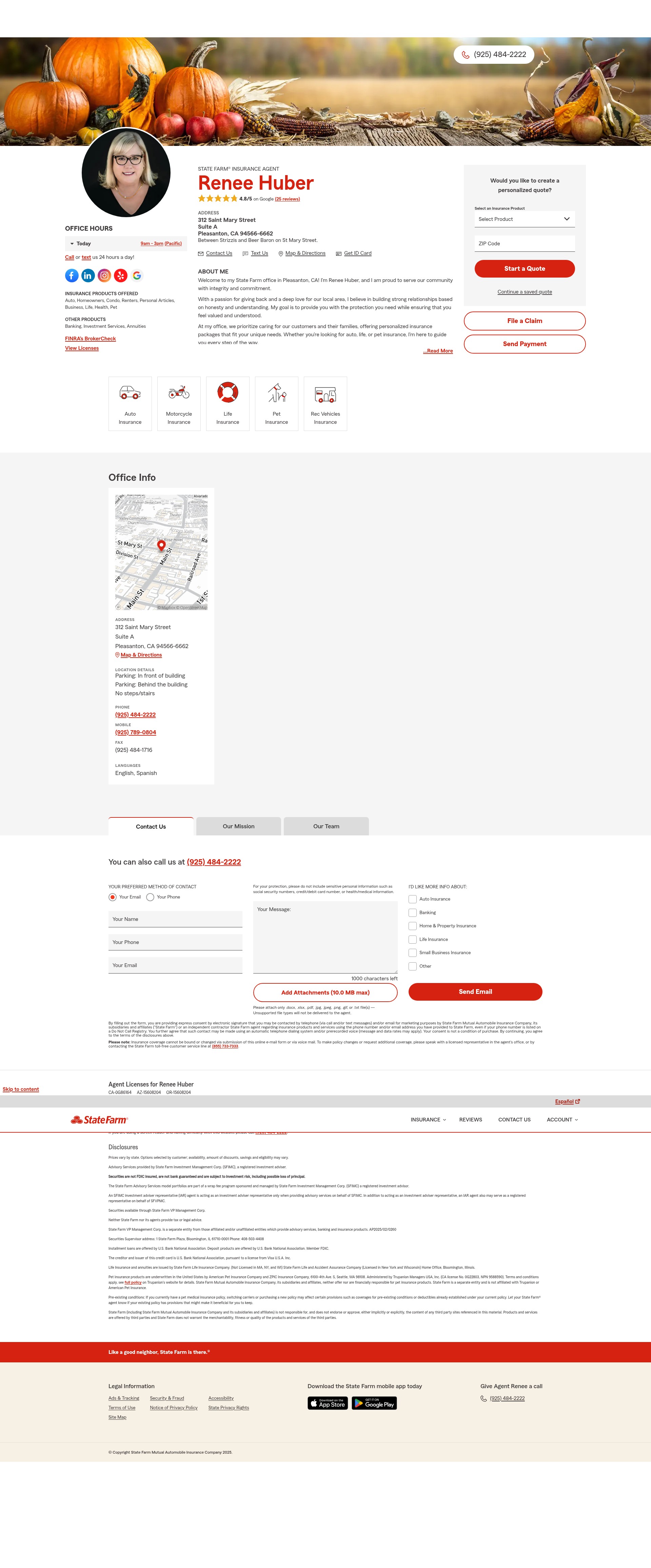 Screenshot of www.reneehuberinsurance.com