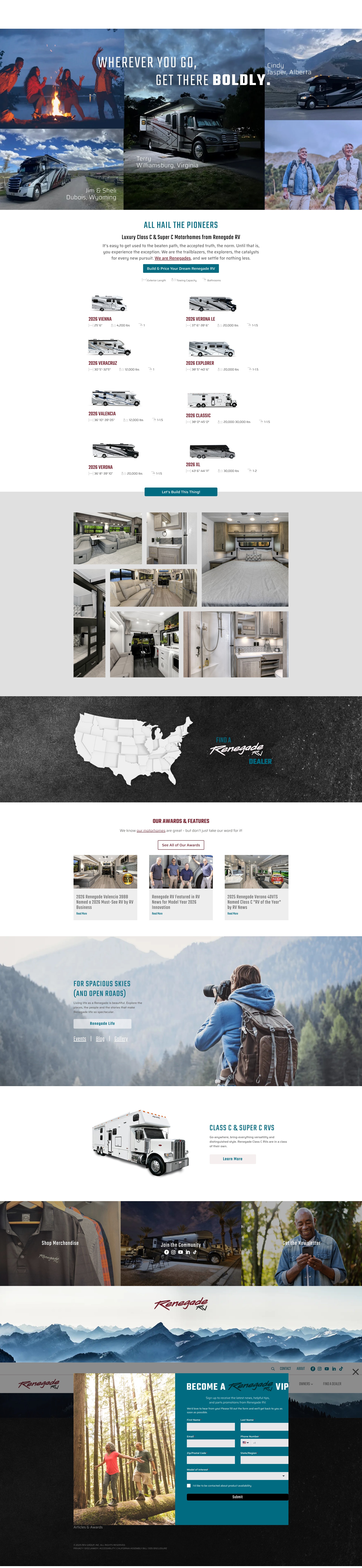 Screenshot of www.renegaderv.com