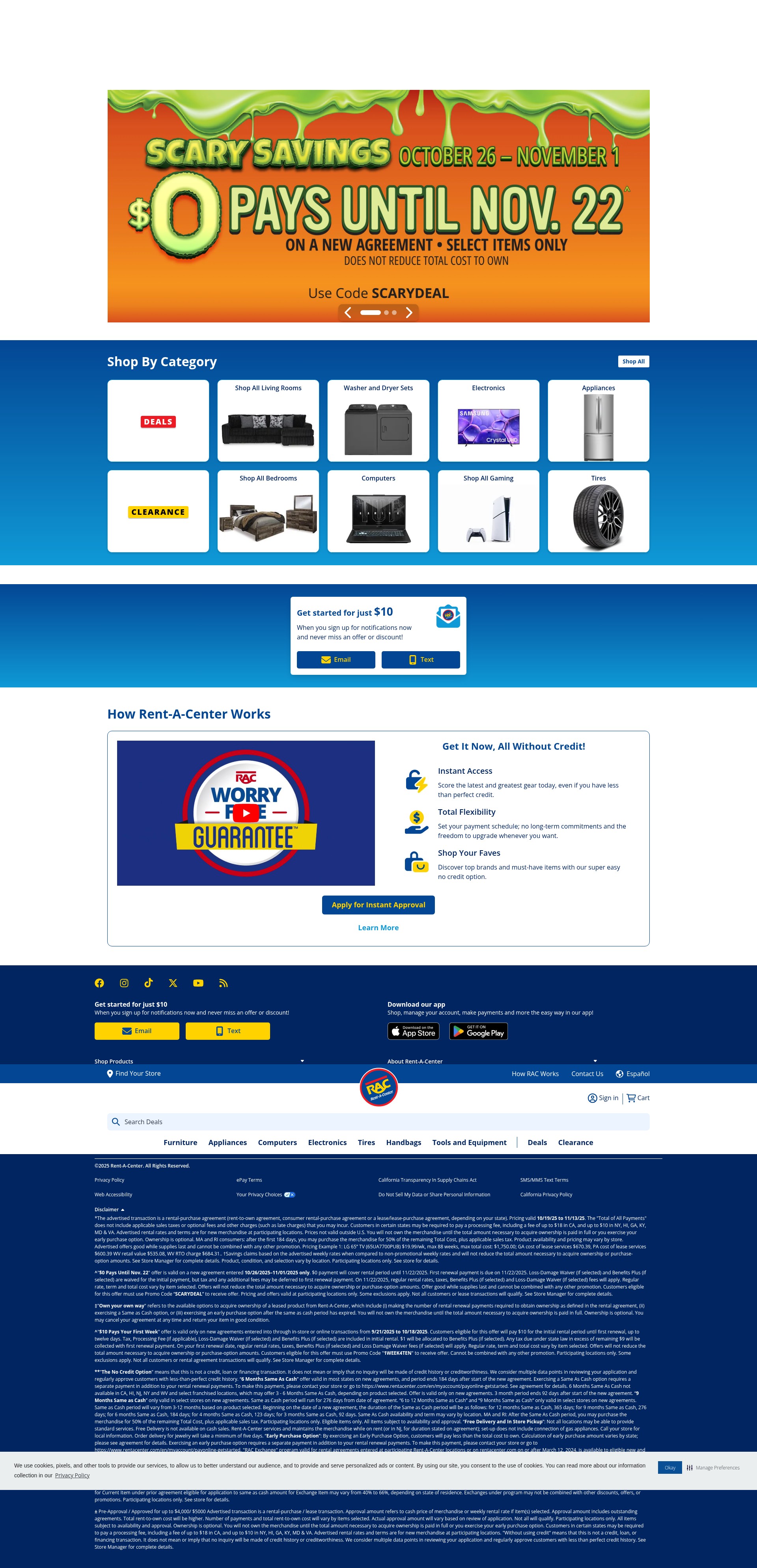 Screenshot of www.rentacenter.com