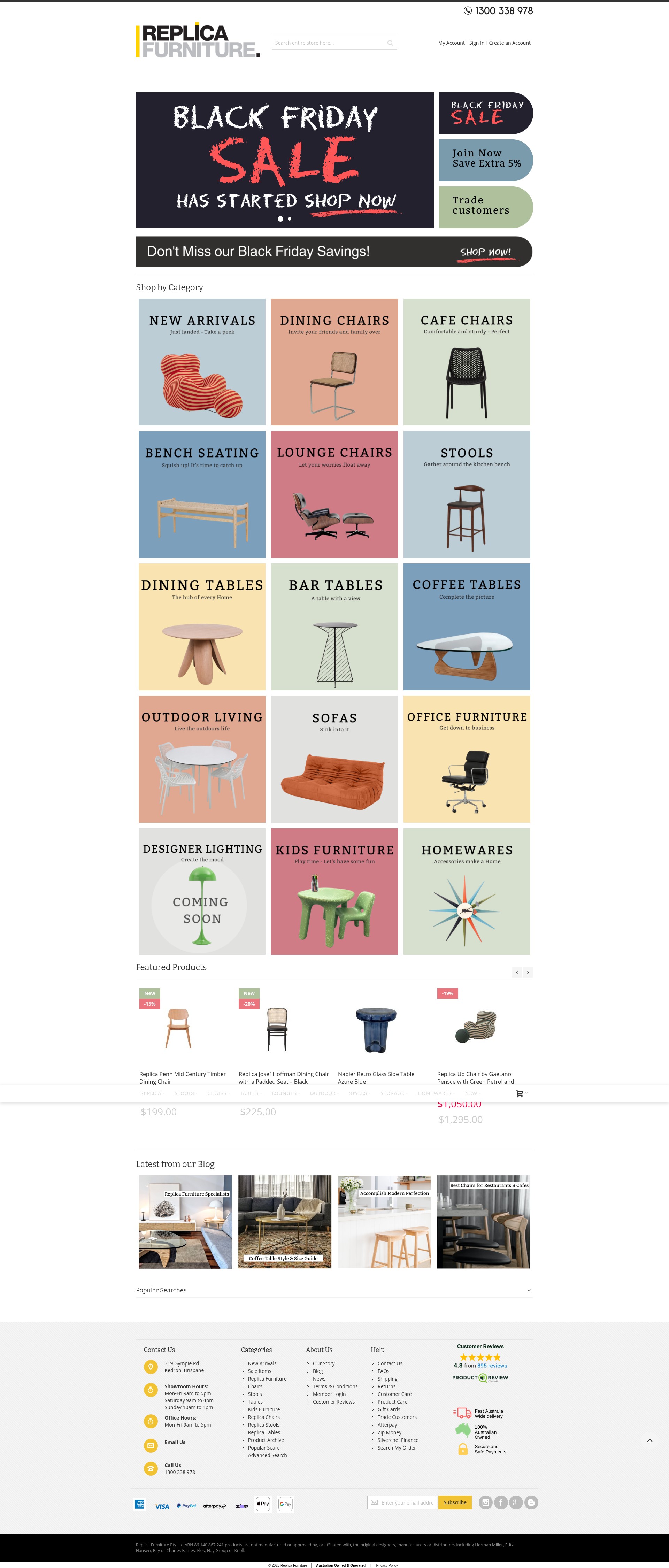 Screenshot of www.replicafurniture.com.au