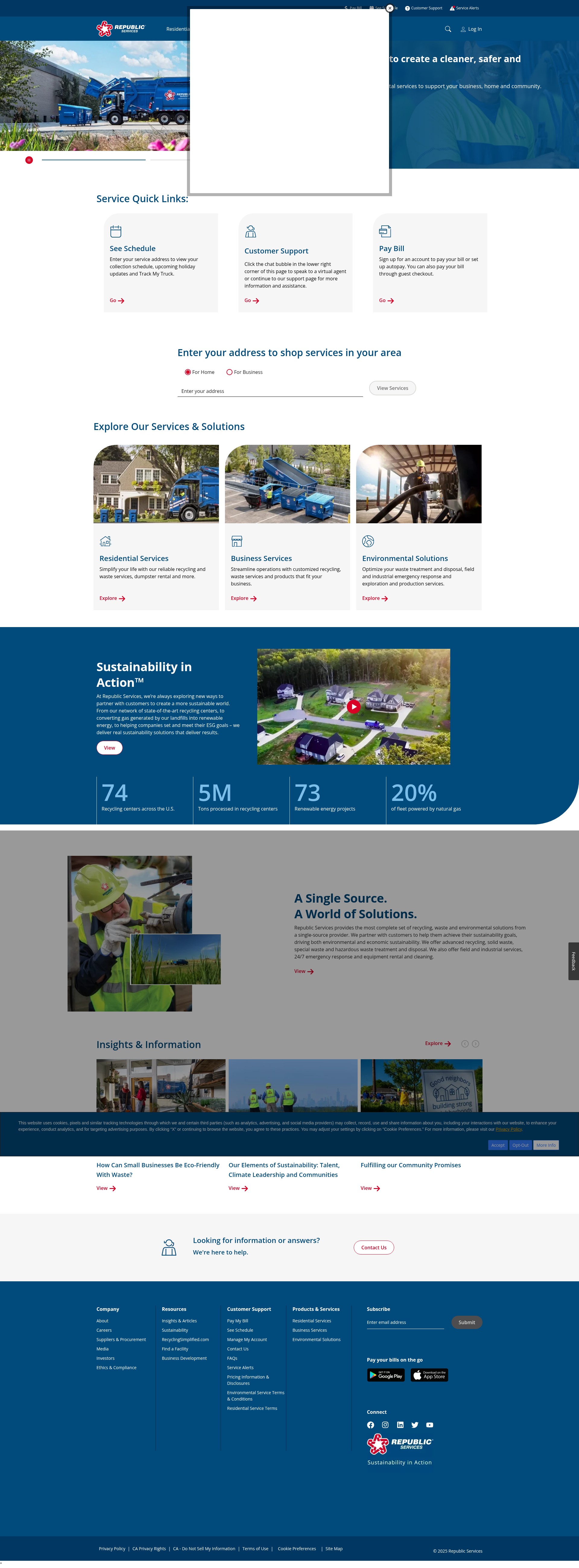 Screenshot of www.republicservices.com