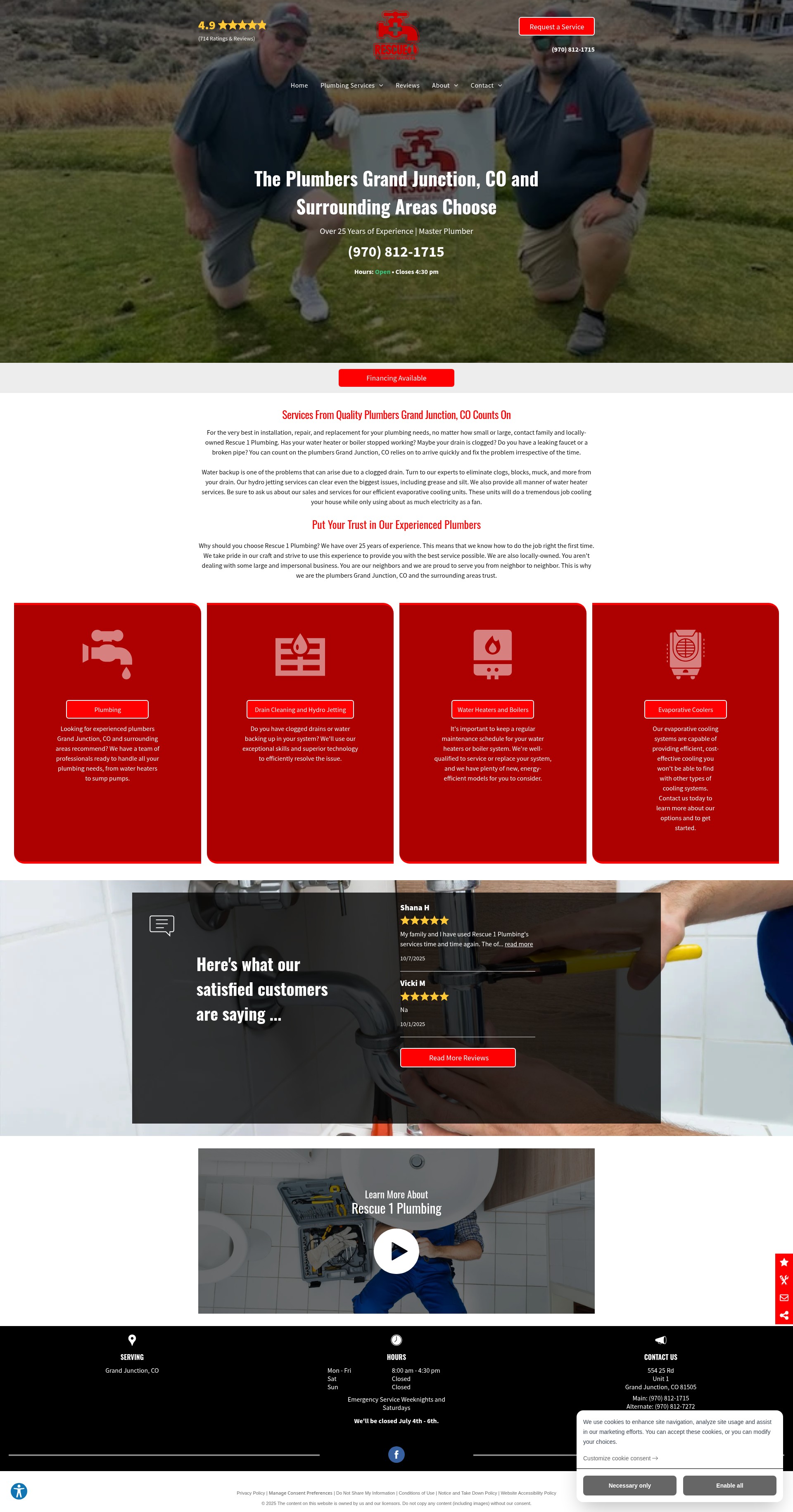 Screenshot of www.rescueoneplumbing.com
