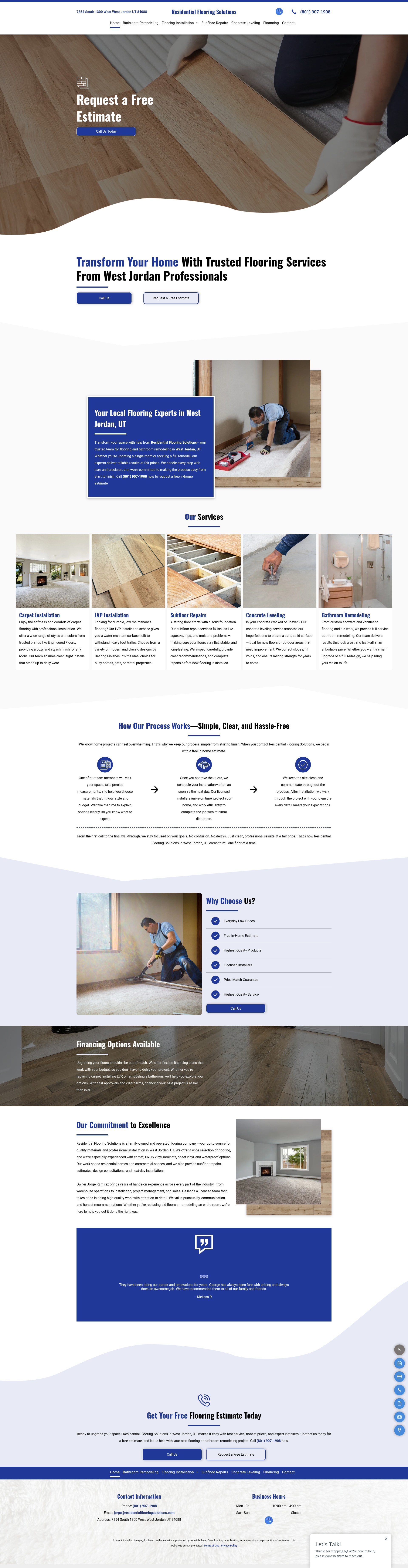 Screenshot of www.residentialflooringsolutionsut.com