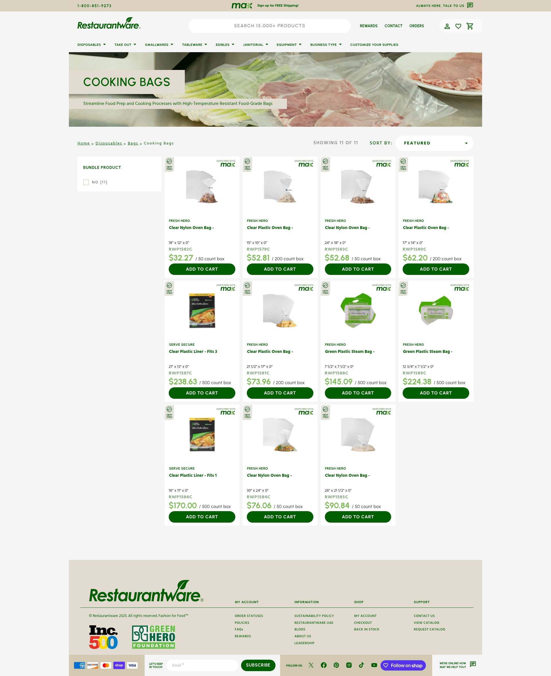 Screenshot of www.restaurantware.com