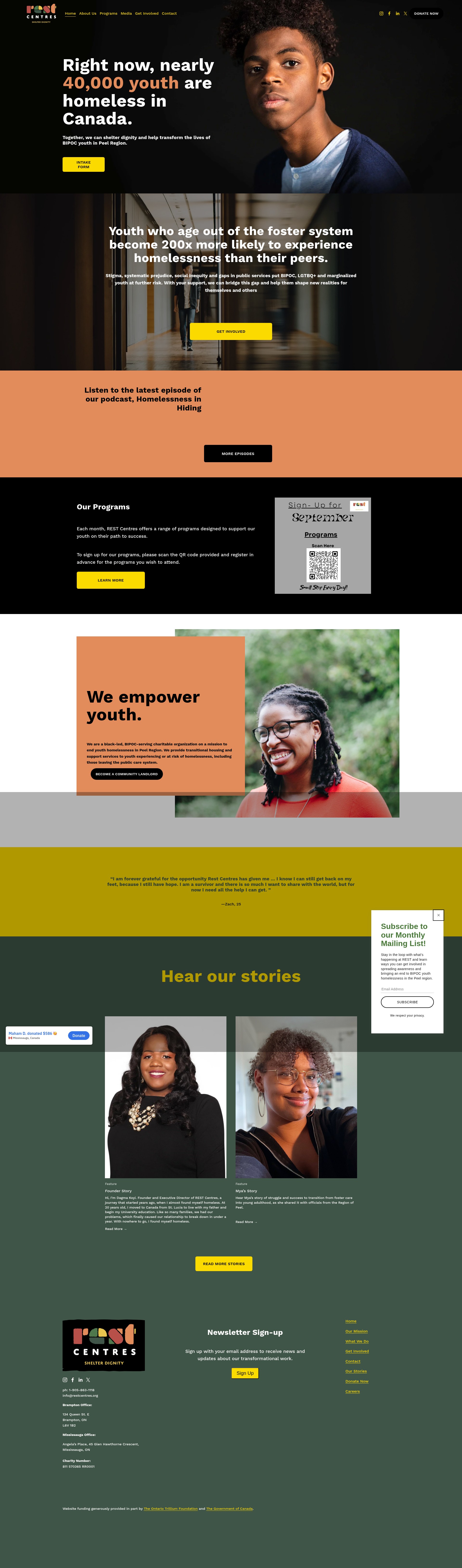 Screenshot of www.restcentres.org