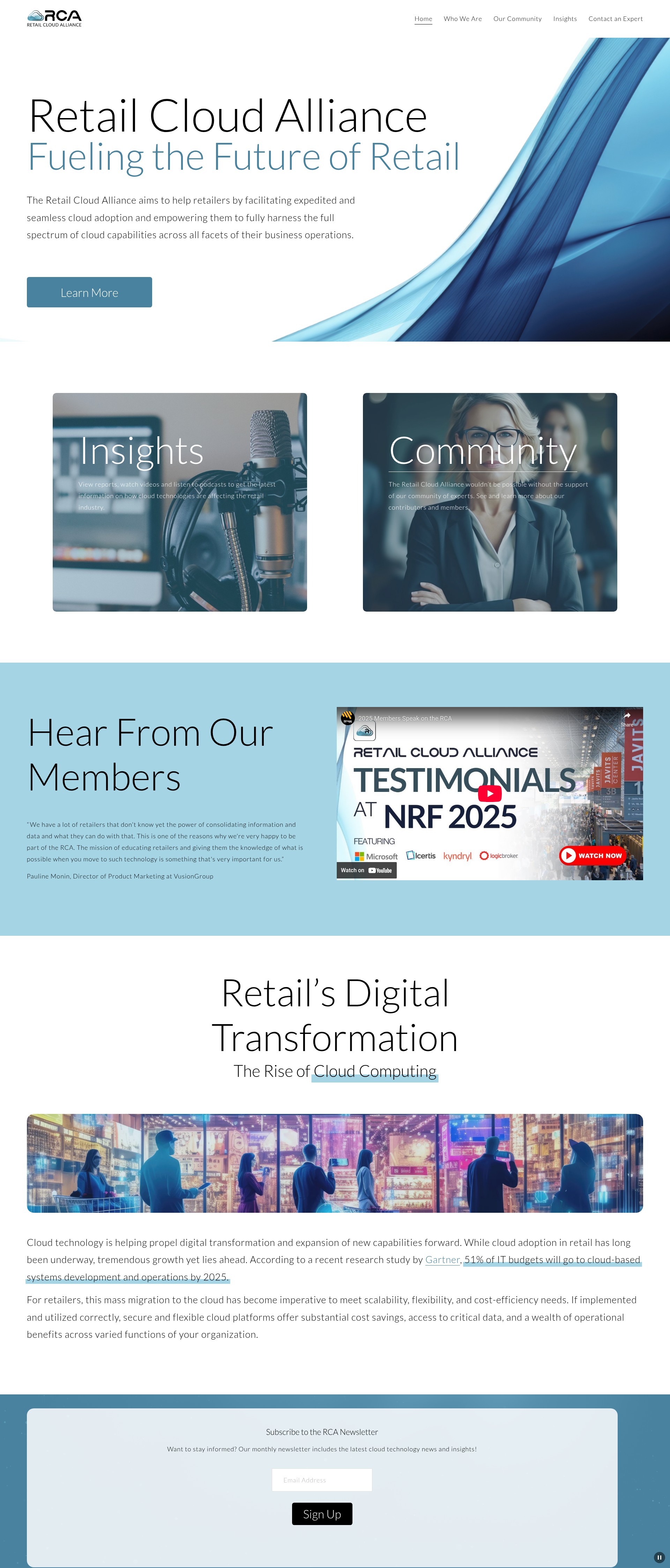 Screenshot of www.retailcloudalliance.com