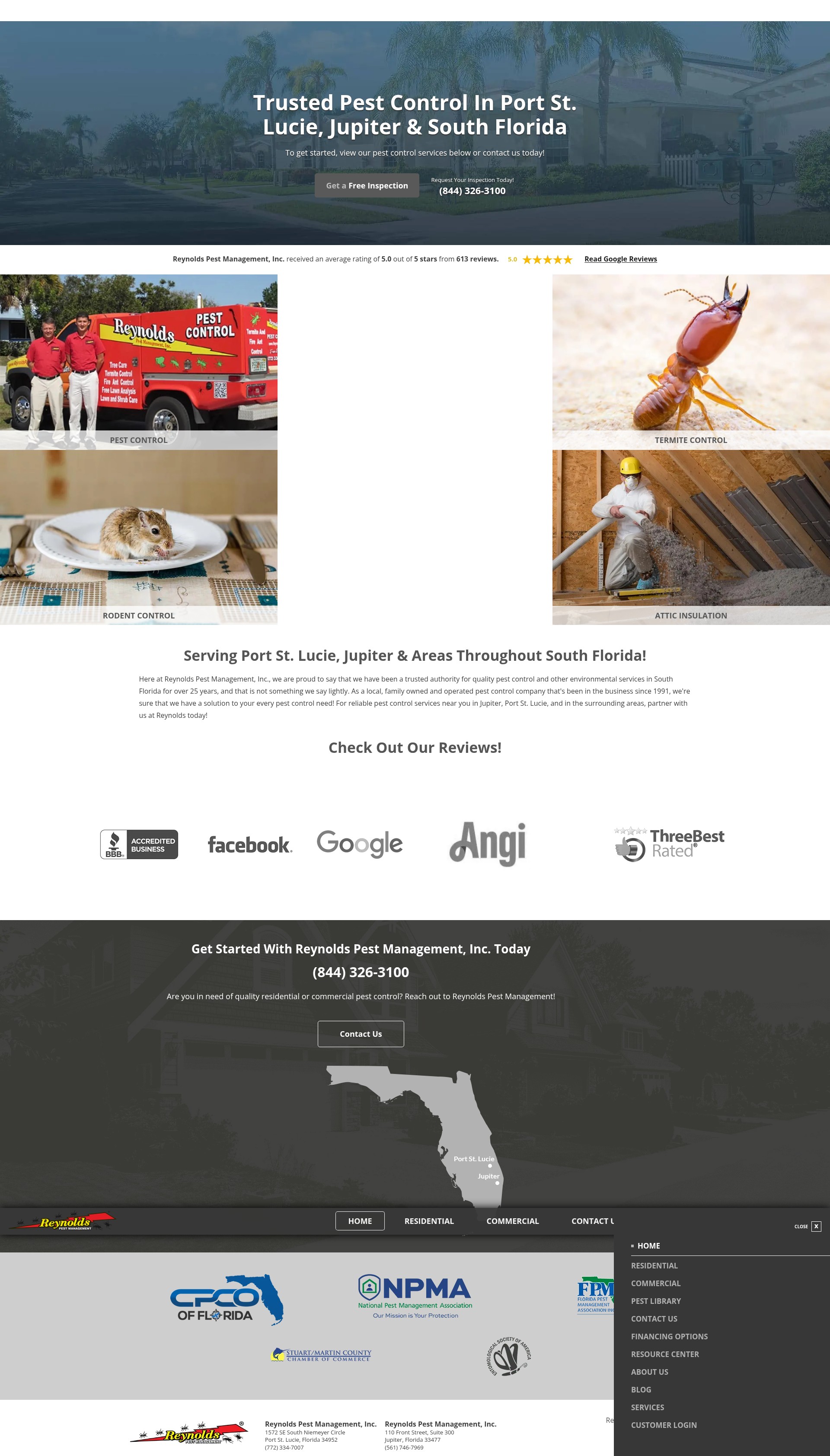 Screenshot of www.reynoldspest.com