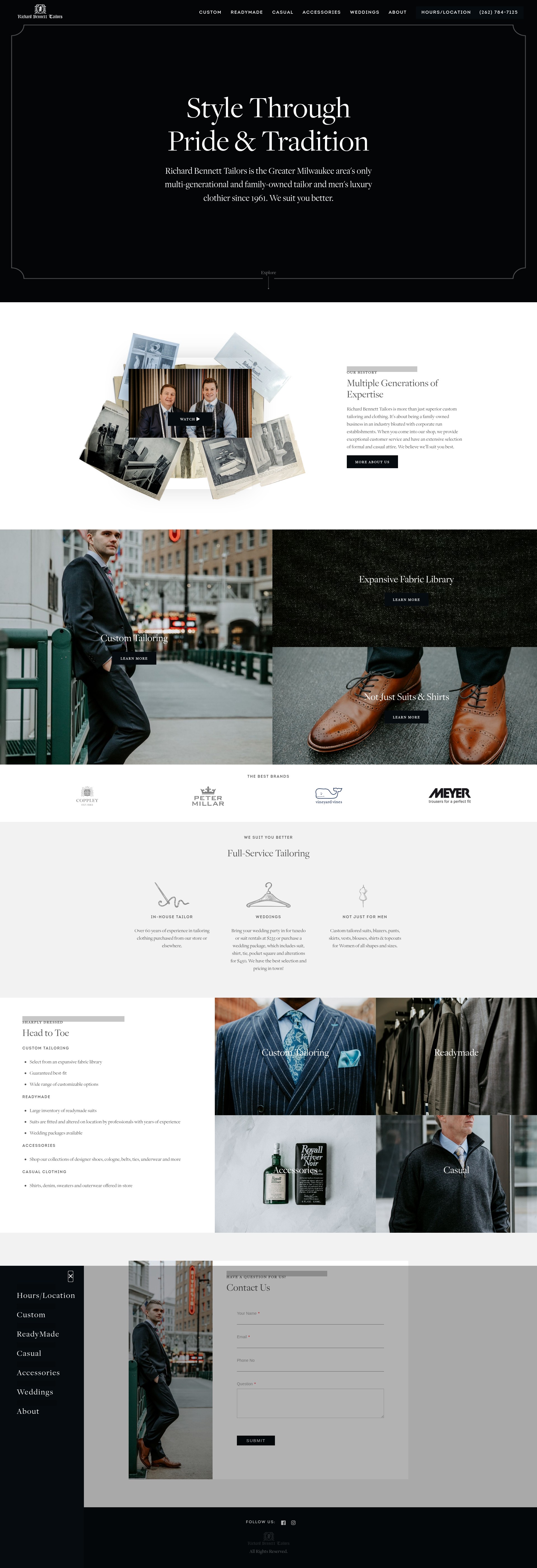 Screenshot of www.richardbennetttailors.com