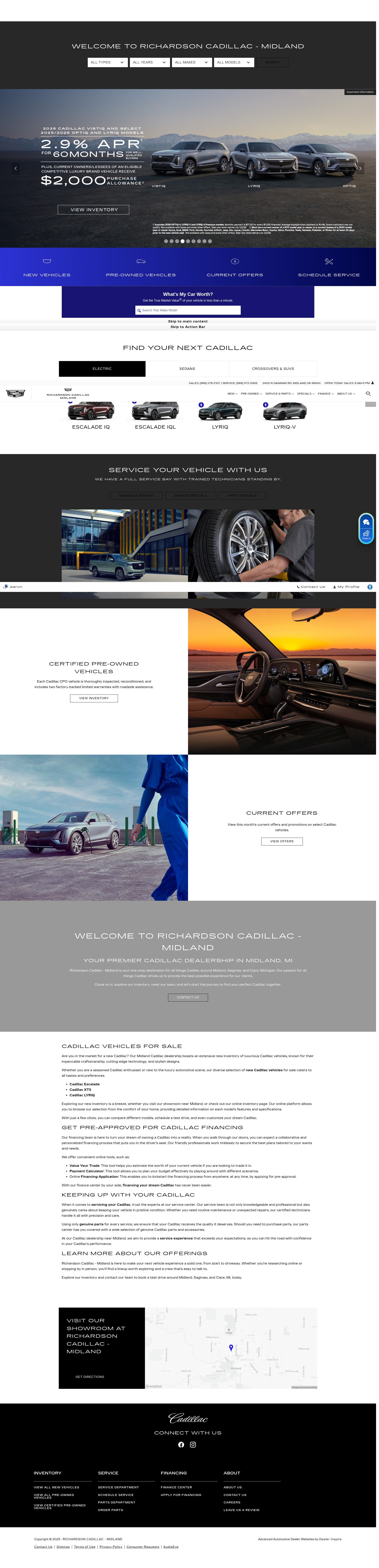 Screenshot of www.richardsoncadillac.com