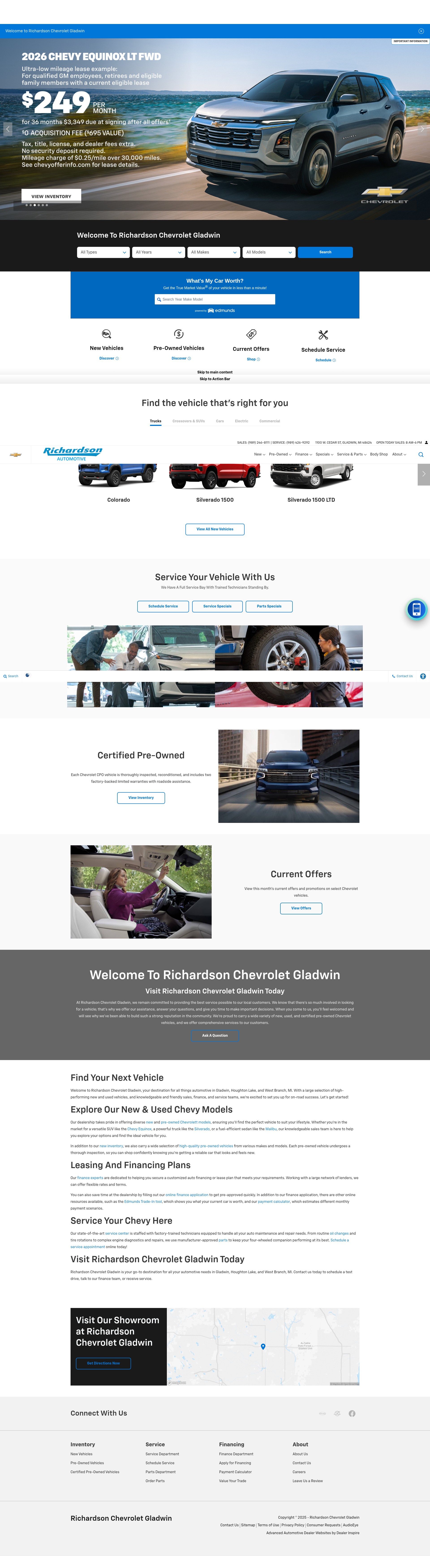 Screenshot of www.richardsonchevygladwin.com