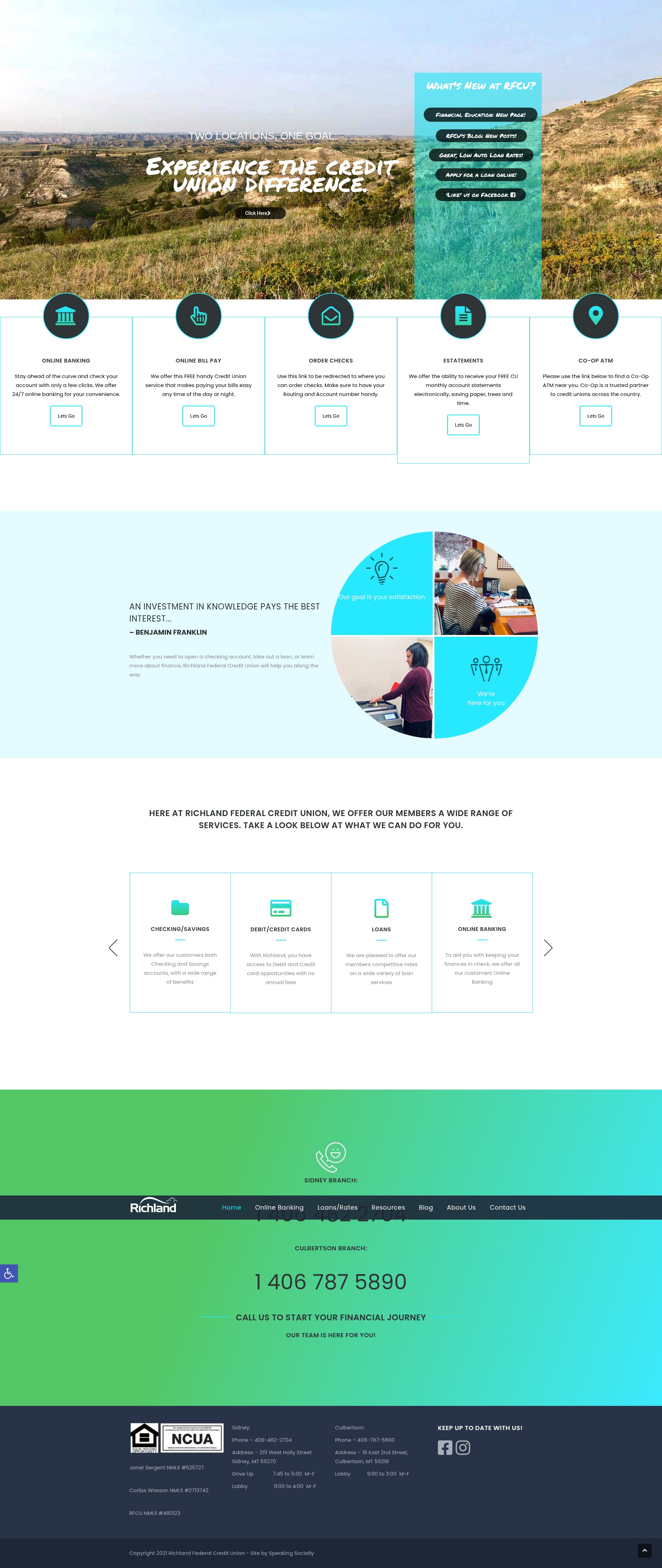 Screenshot of www.richlandfederalcreditunion.com