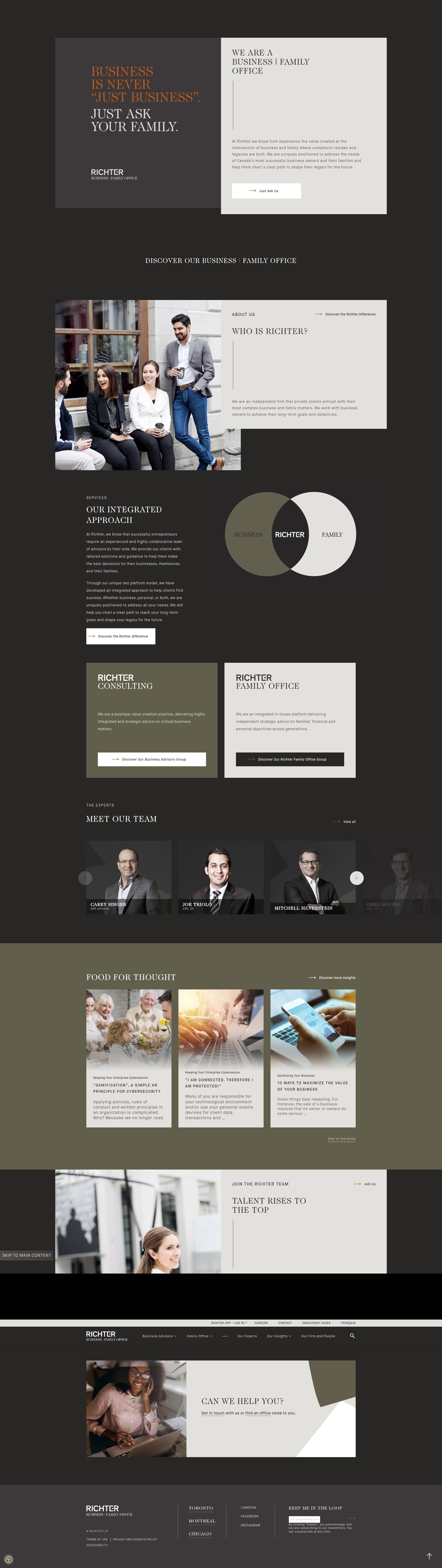 Screenshot of www.richter.ca