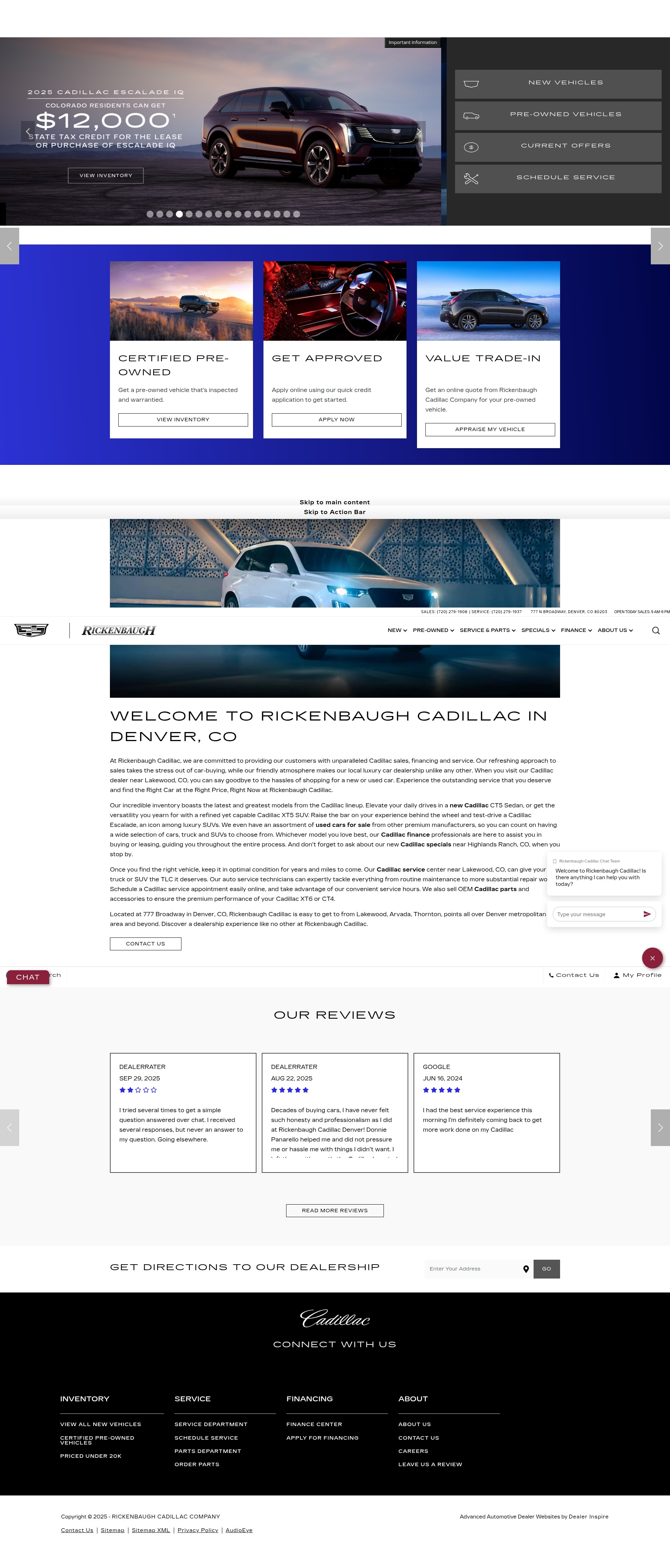 Screenshot of www.rickenbaughcadillac.com