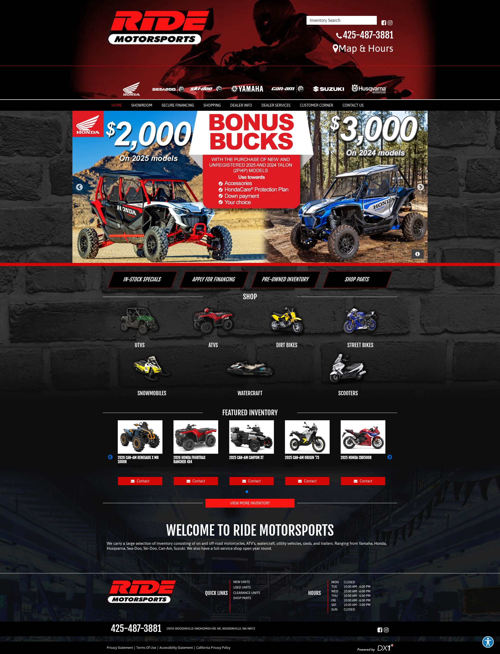 Screenshot of www.ridemotorsports.com