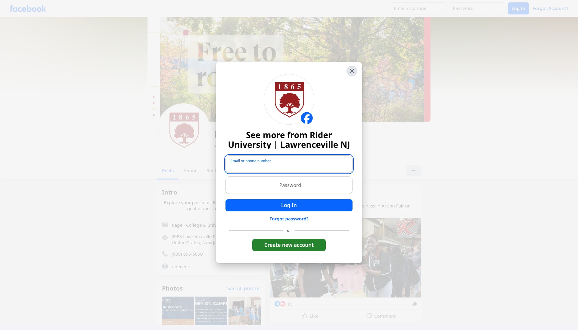 Screenshot of www.rider.edu