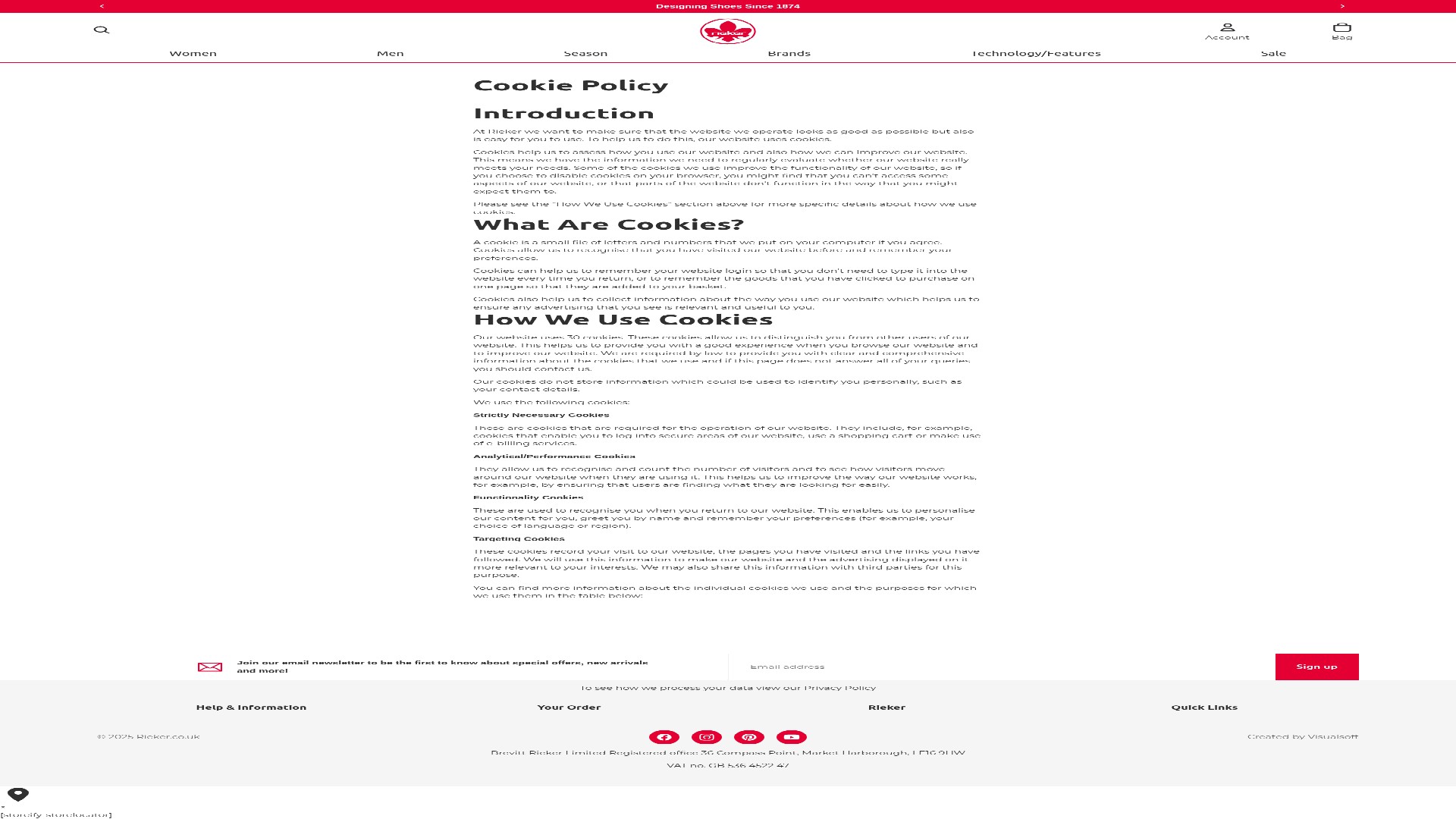 Screenshot of www.rieker.co.uk