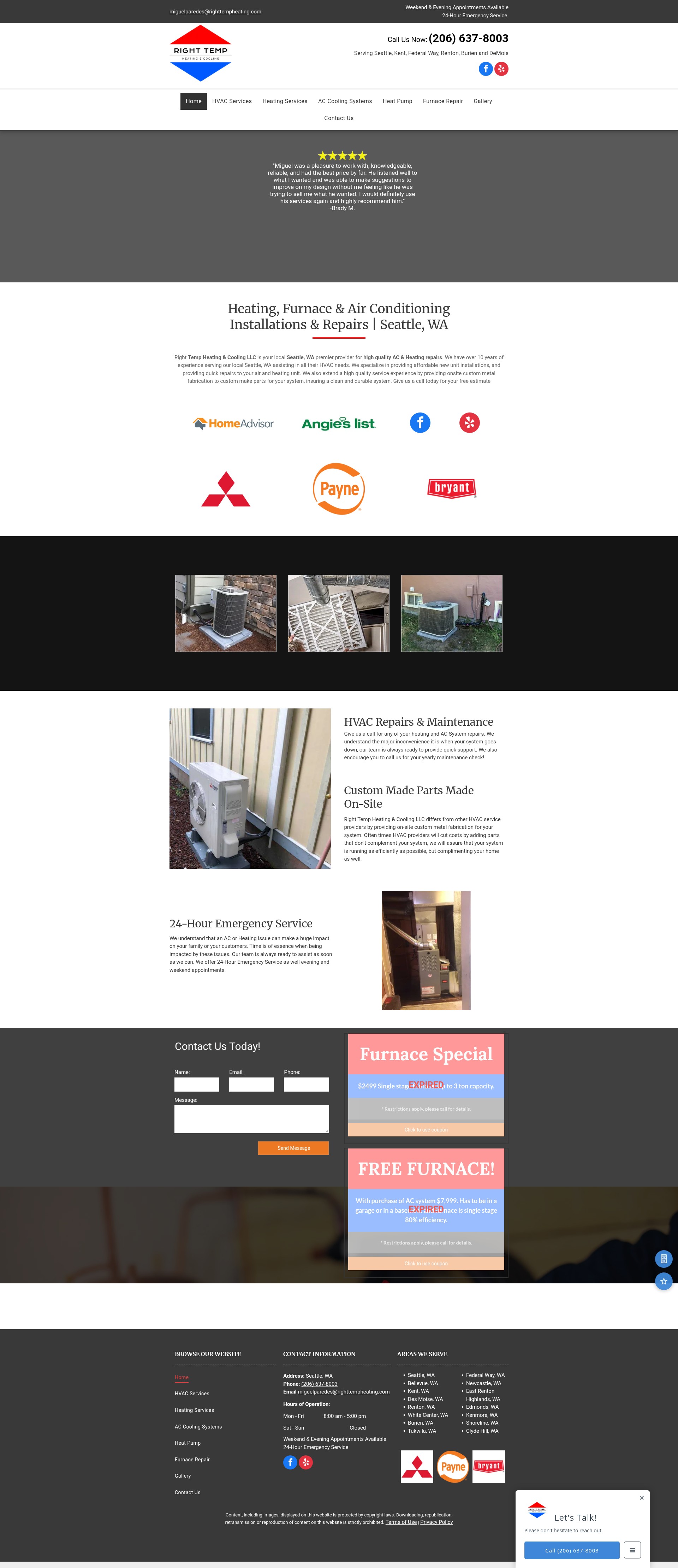 Screenshot of www.righttempheating1.com