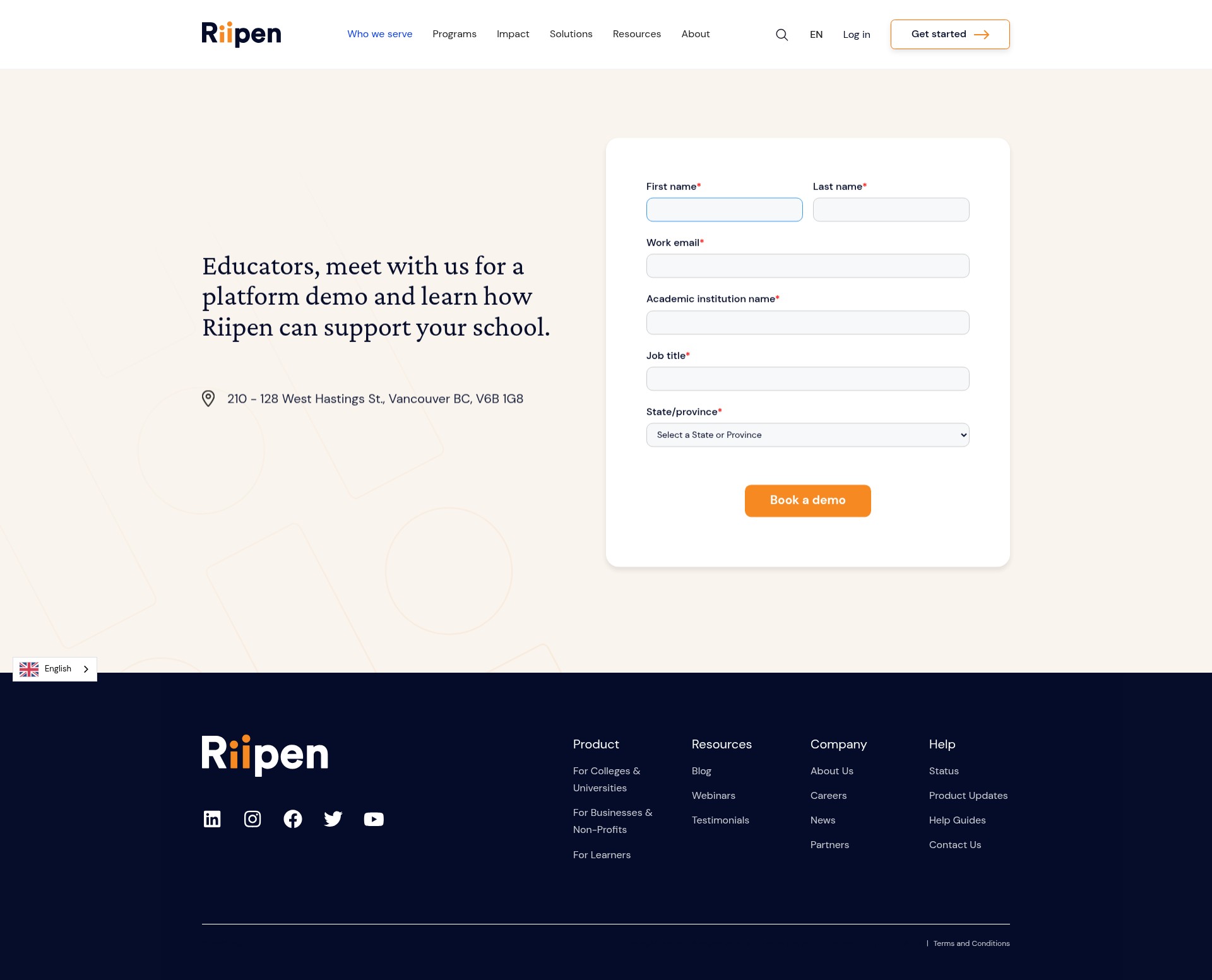 Screenshot of www.riipen.com
