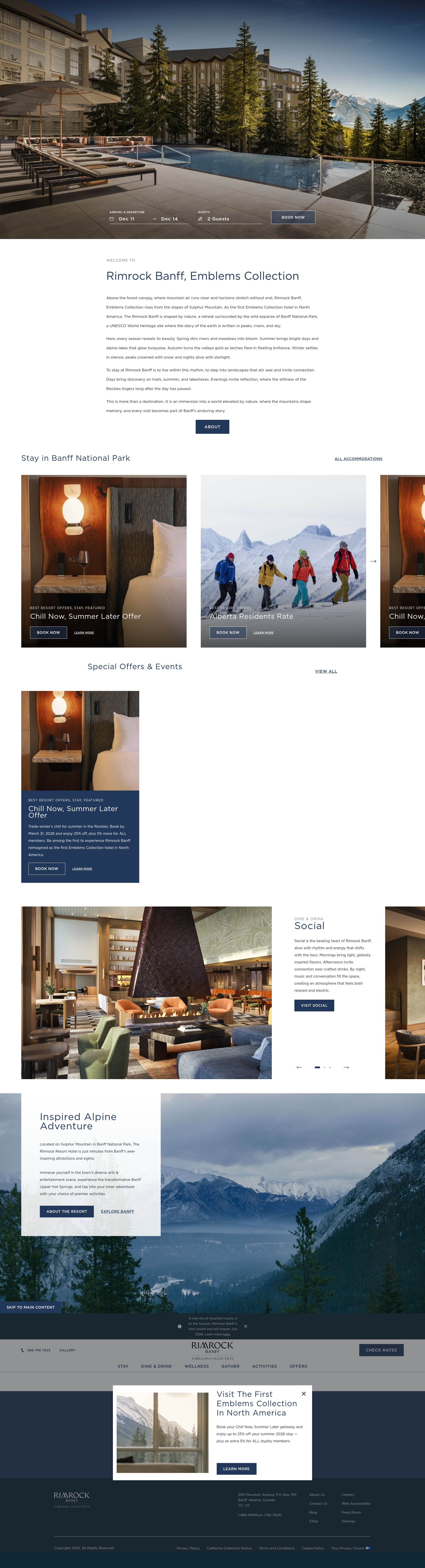 Screenshot of www.rimrockresort.com