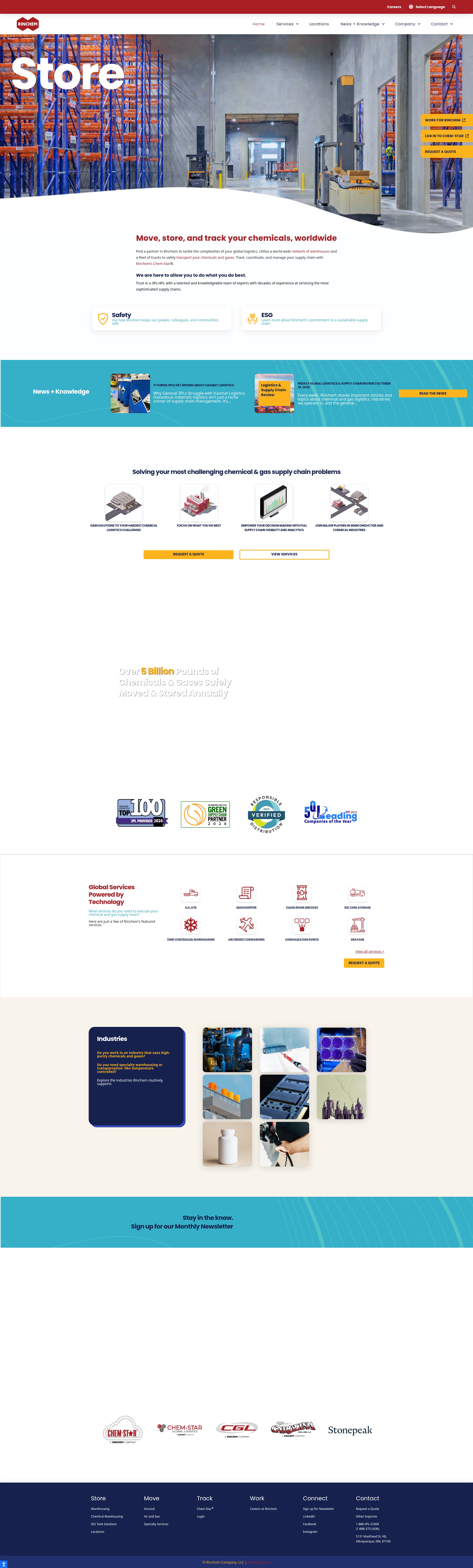 Screenshot of www.rinchem.com