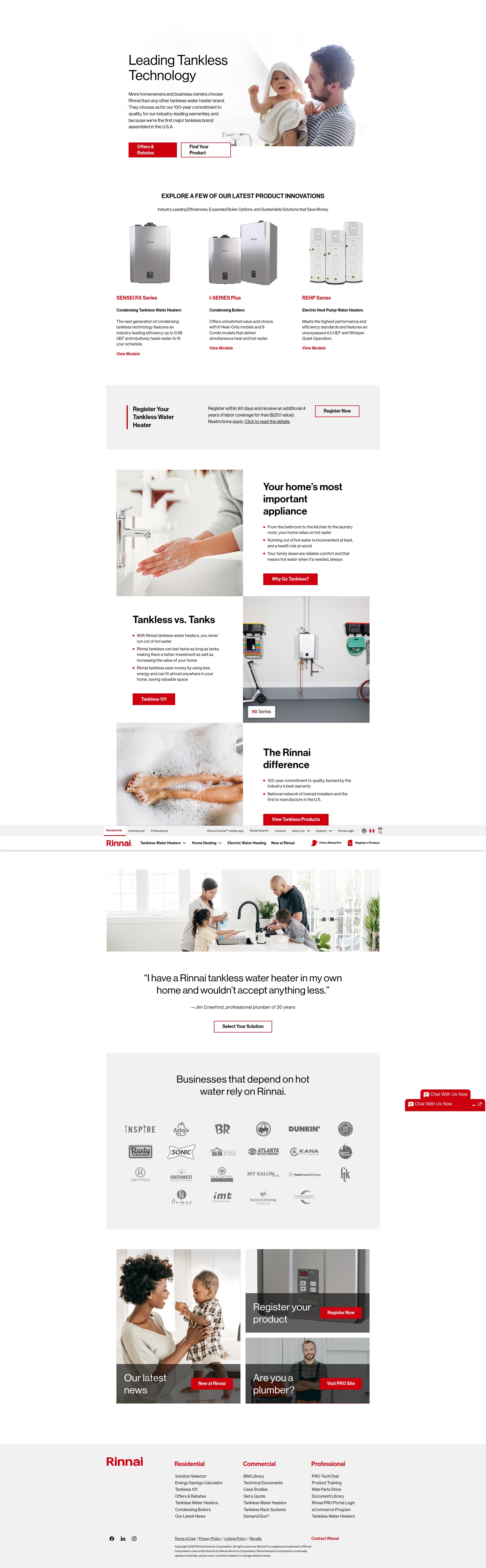 Screenshot of www.rinnai.ca